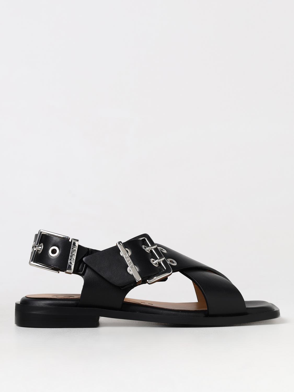 GANNI FLAT SANDALS GANNI WOMAN COLOR BLACK F63534002