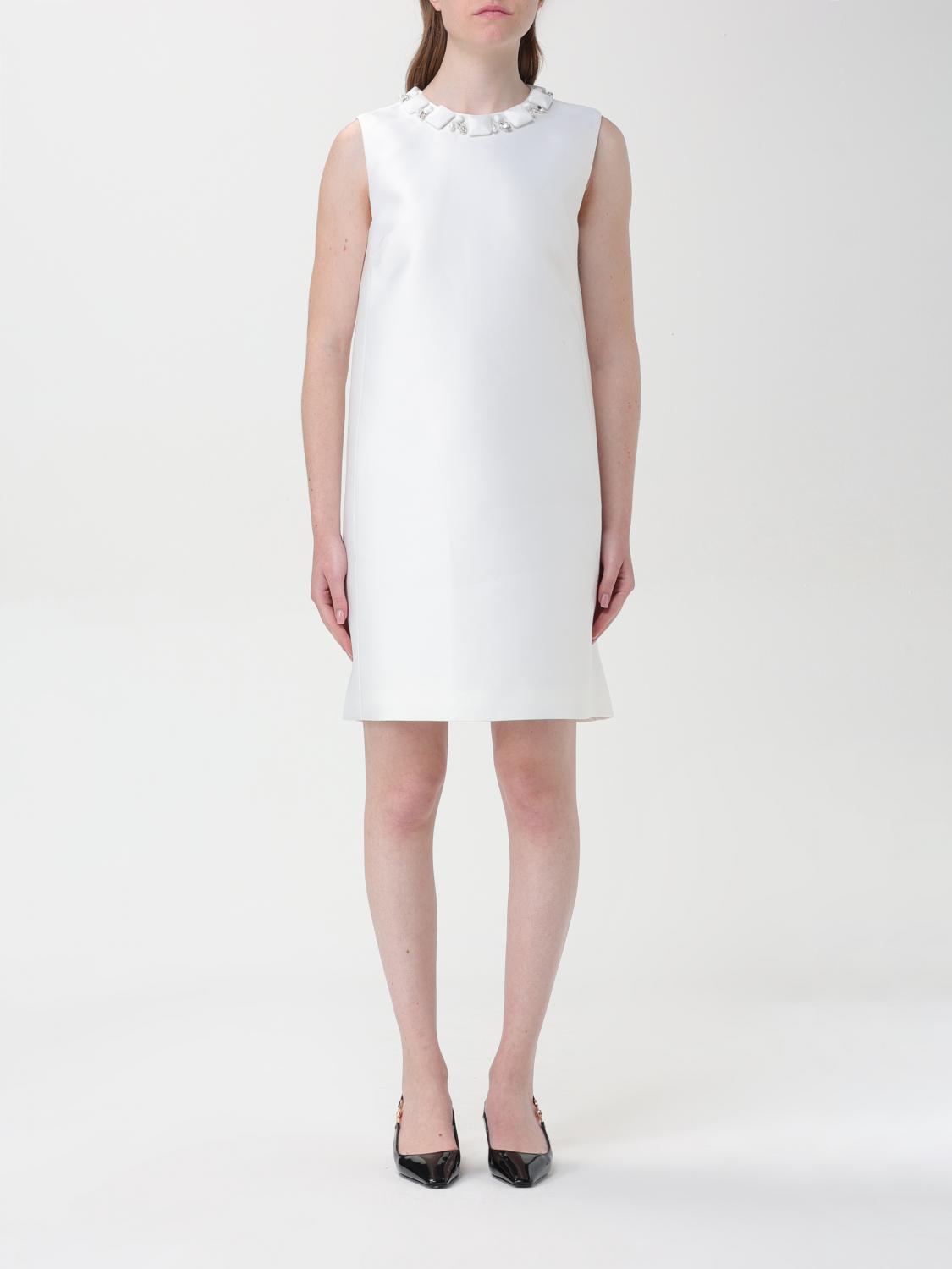 Shop Versace Dress  Woman Color White