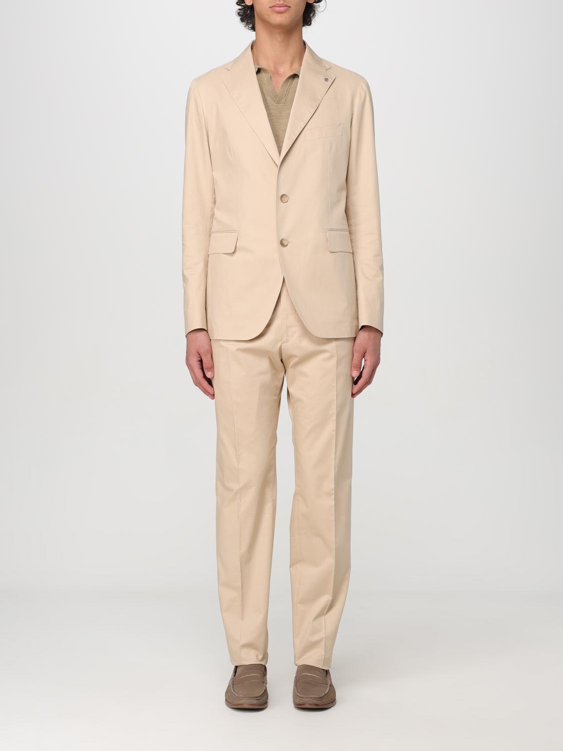Tagliatore Button Suit In Beige