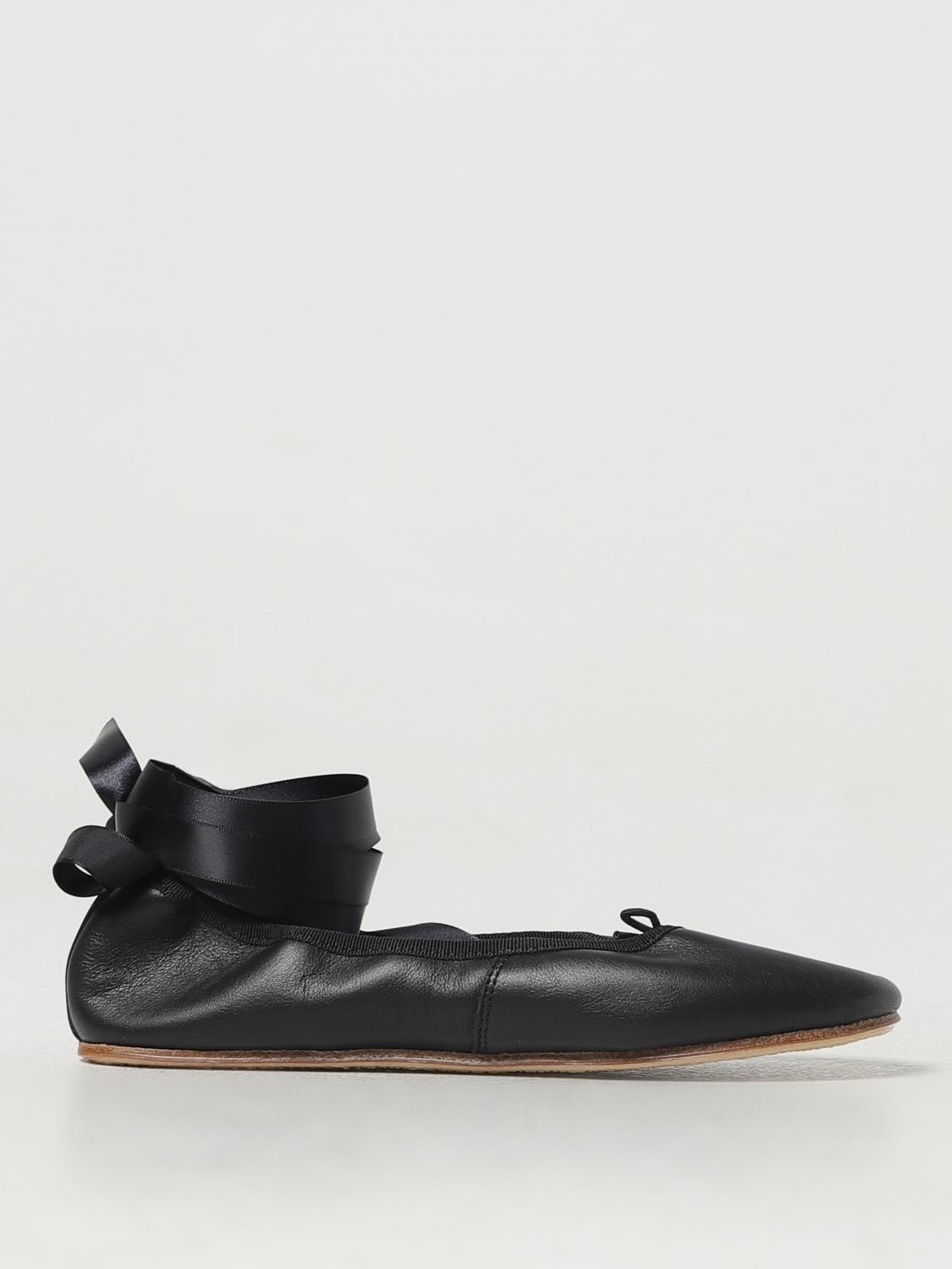Repetto Sophia Ballet Flats With Satin Ribbons Shoes In Black