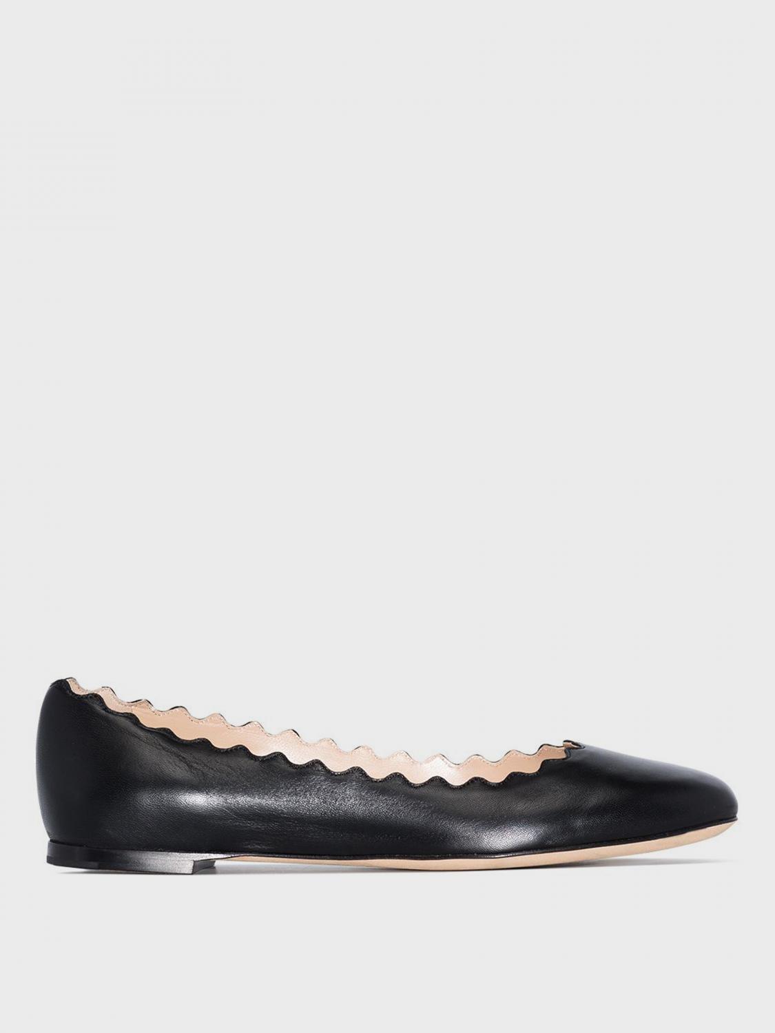 Shop Chloé Ballet Flats Woman Color Black