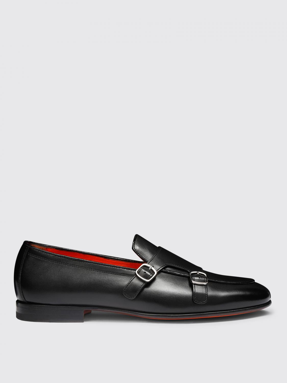 Shop Santoni Loafers  Men Color Black