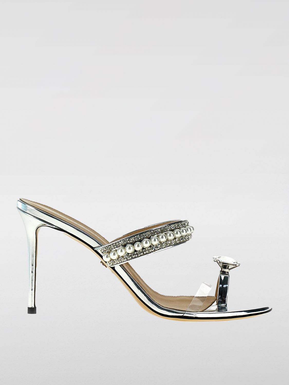 Shop Mach & Mach Heeled Sandals  Woman Color Silver