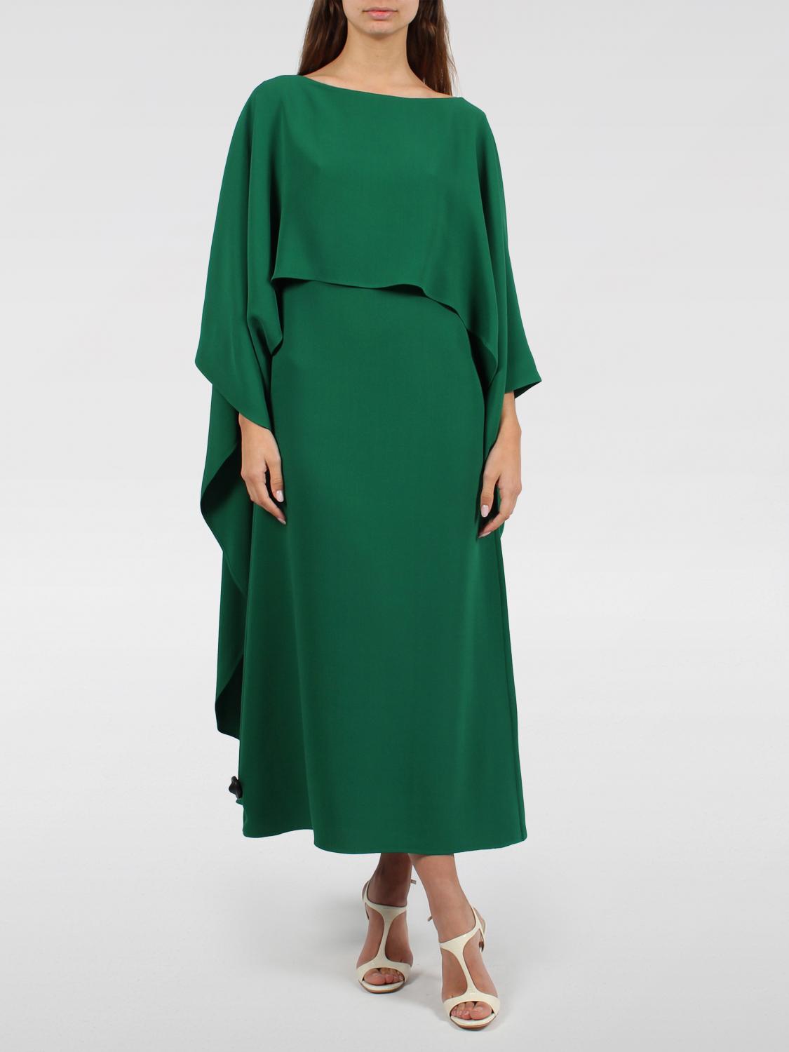 Shop Valentino Dress  Woman Color Green In 绿色