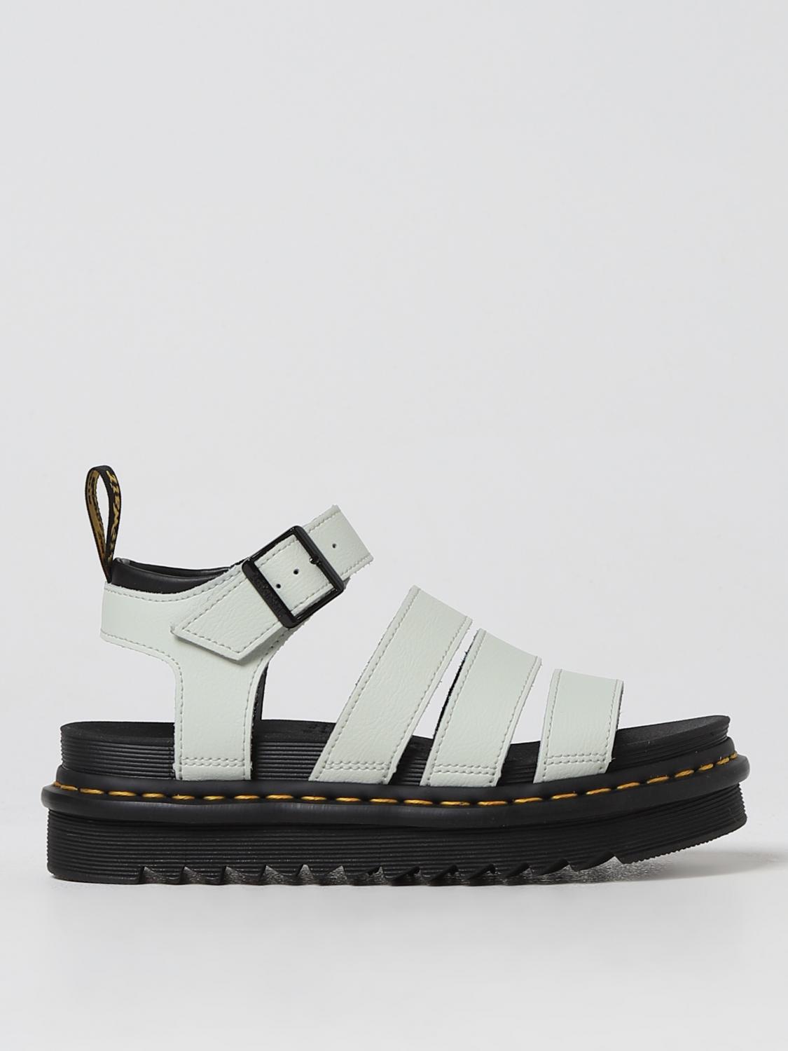 Shop Dr. Martens' Flat Sandals Dr. Martens Woman Color White