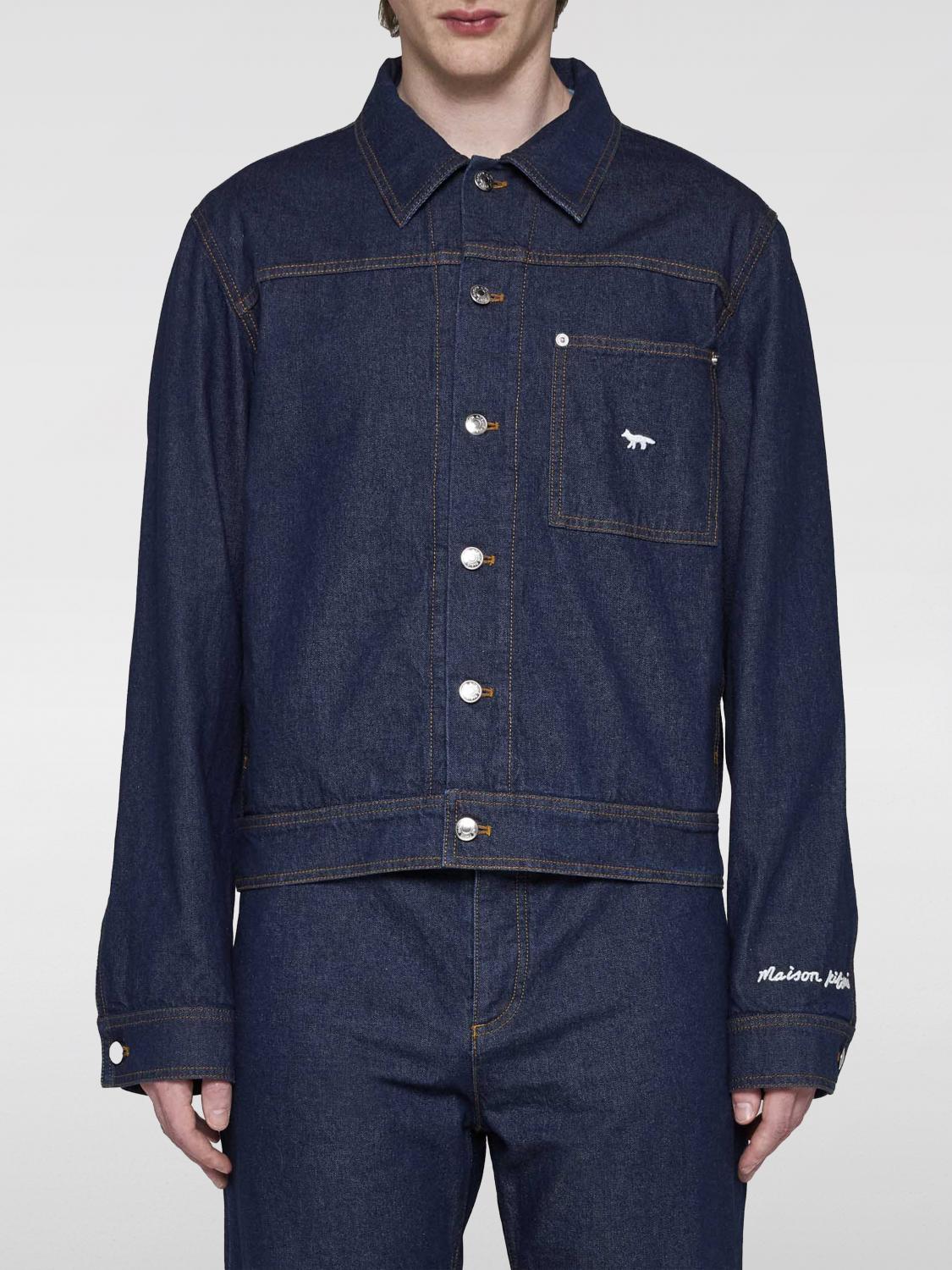 Shop Maison Kitsuné Jacket  Men Color Blue