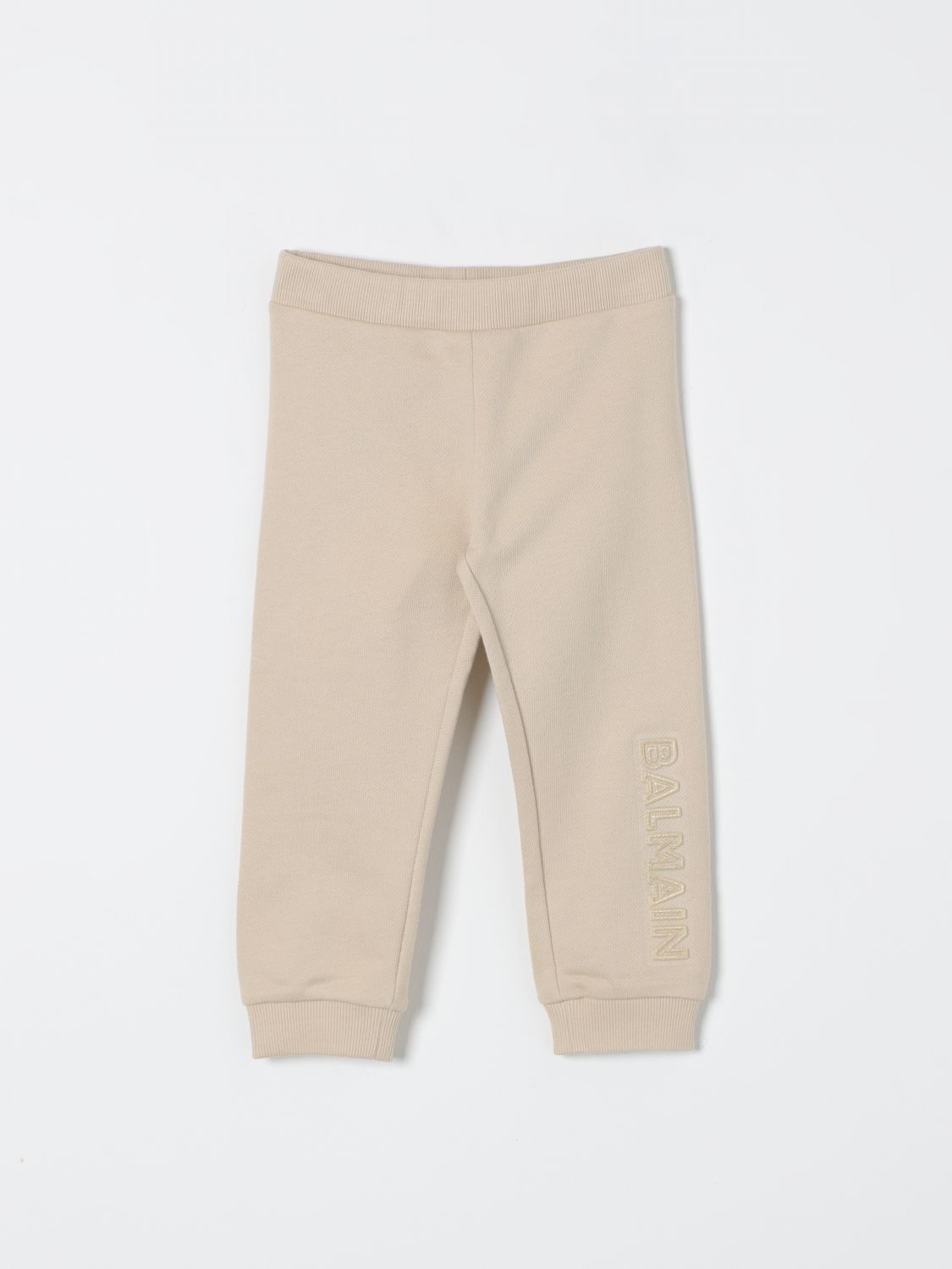 Shop Balmain Pants  Kids Color Beige