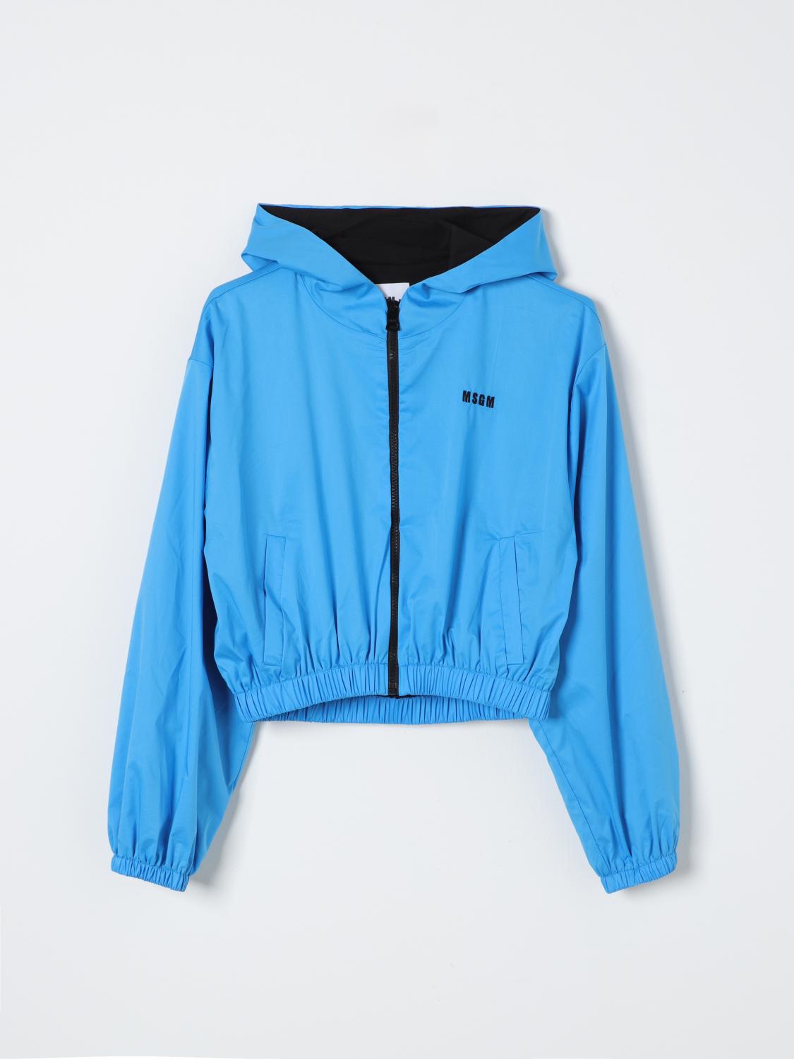 Shop Msgm Jacket  Kids Kids Color Gnawed Blue In 浅蓝色