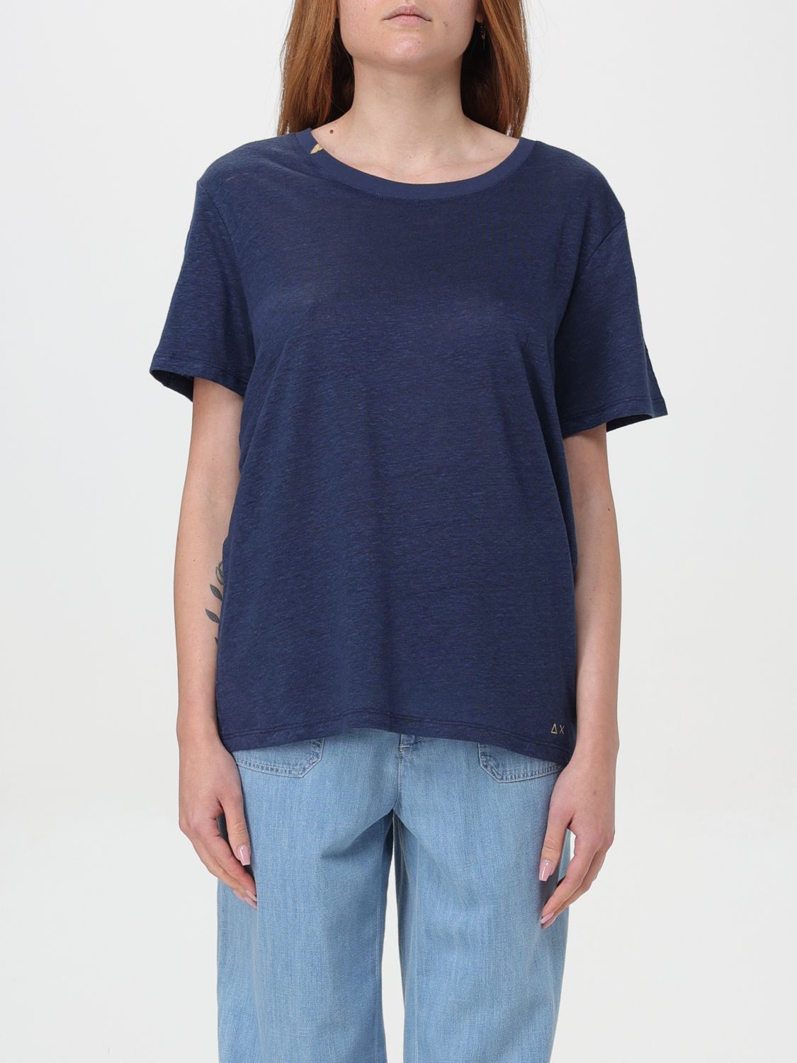 Shop Sun 68 T-shirt  Woman Color Blue