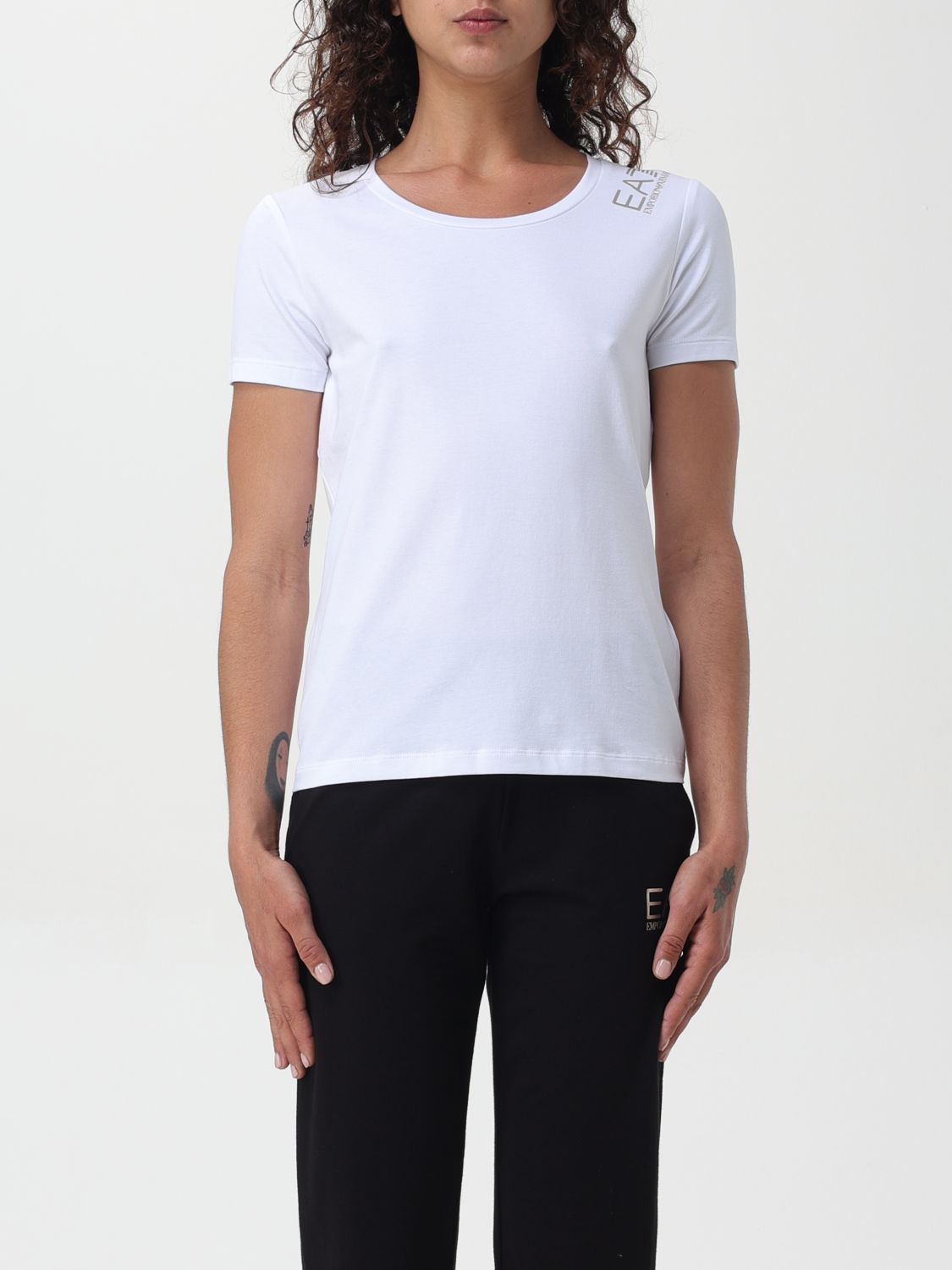 Shop Ea7 T-shirt  Woman Color White