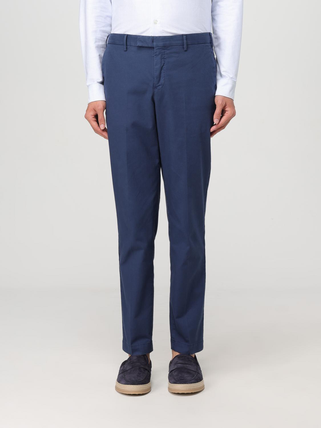 Pt Torino Garment-dyed Silkochino Slim Fit Pants In Blue