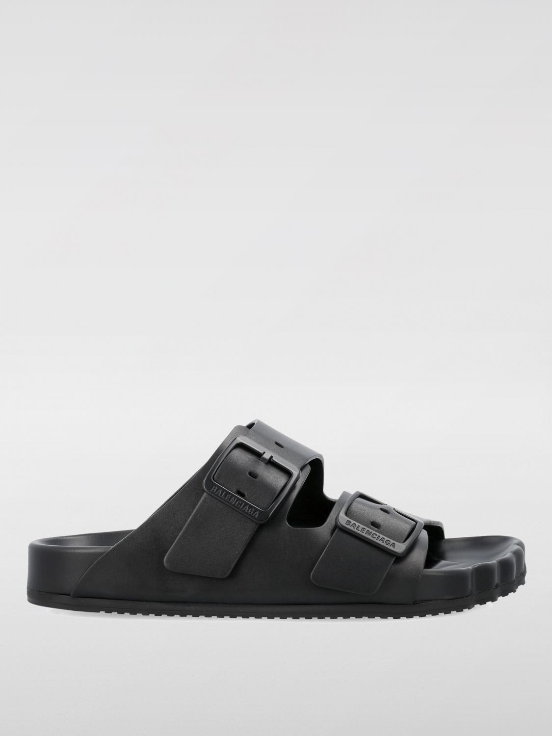 Shop Balenciaga Flat Sandals  Woman Color Black In 黑色