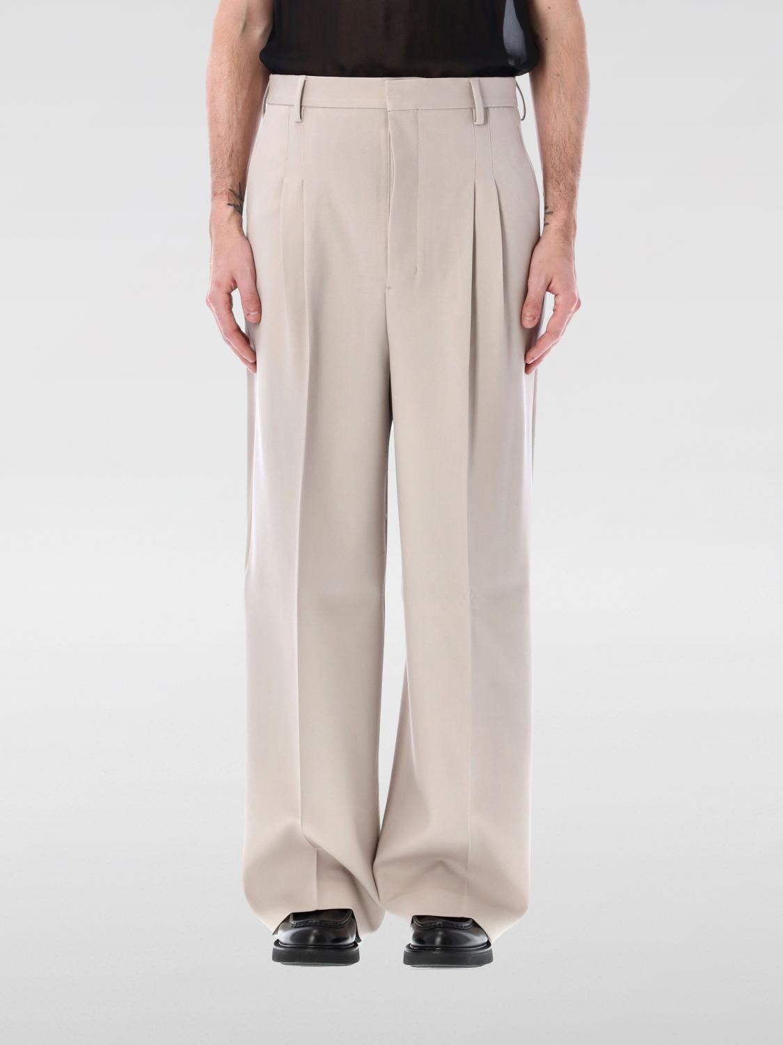 Shop Ami Alexandre Mattiussi Pants Ami Paris Men Color Beige In 米色