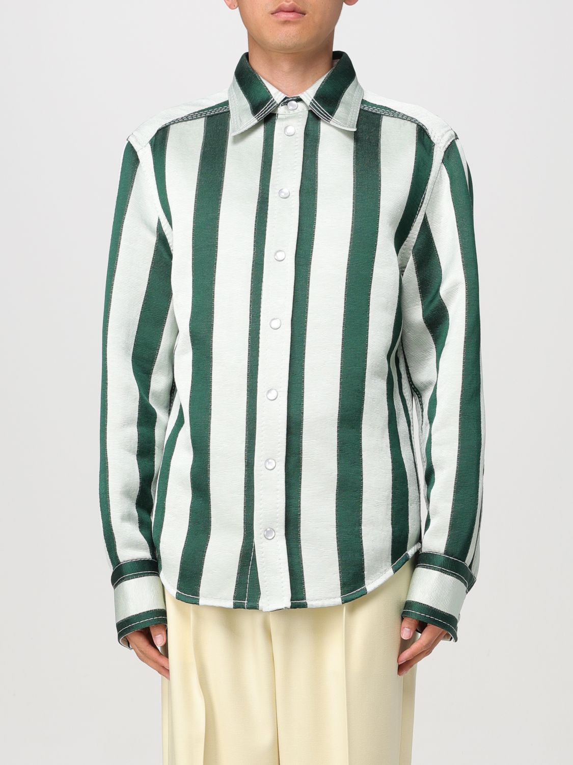 Shop Bottega Veneta Shirt  Men Color Striped