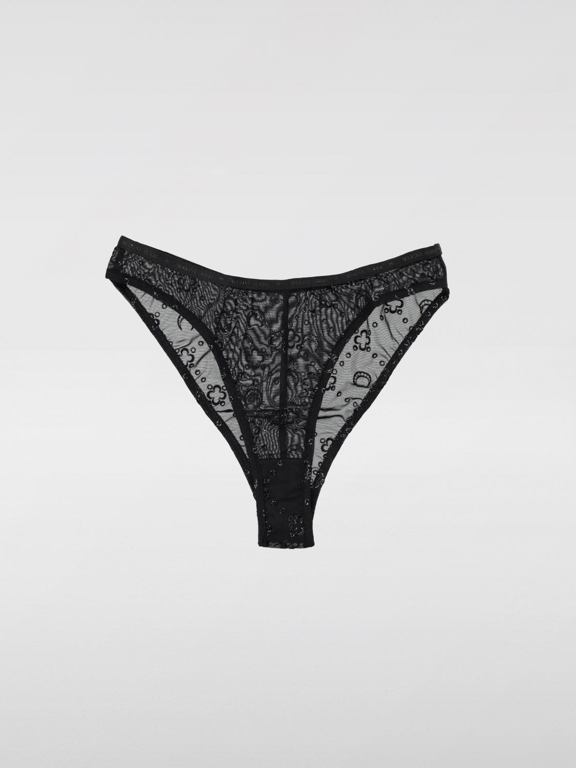 Marine Serre Flocked Mesh Brief Glitter In 黑色