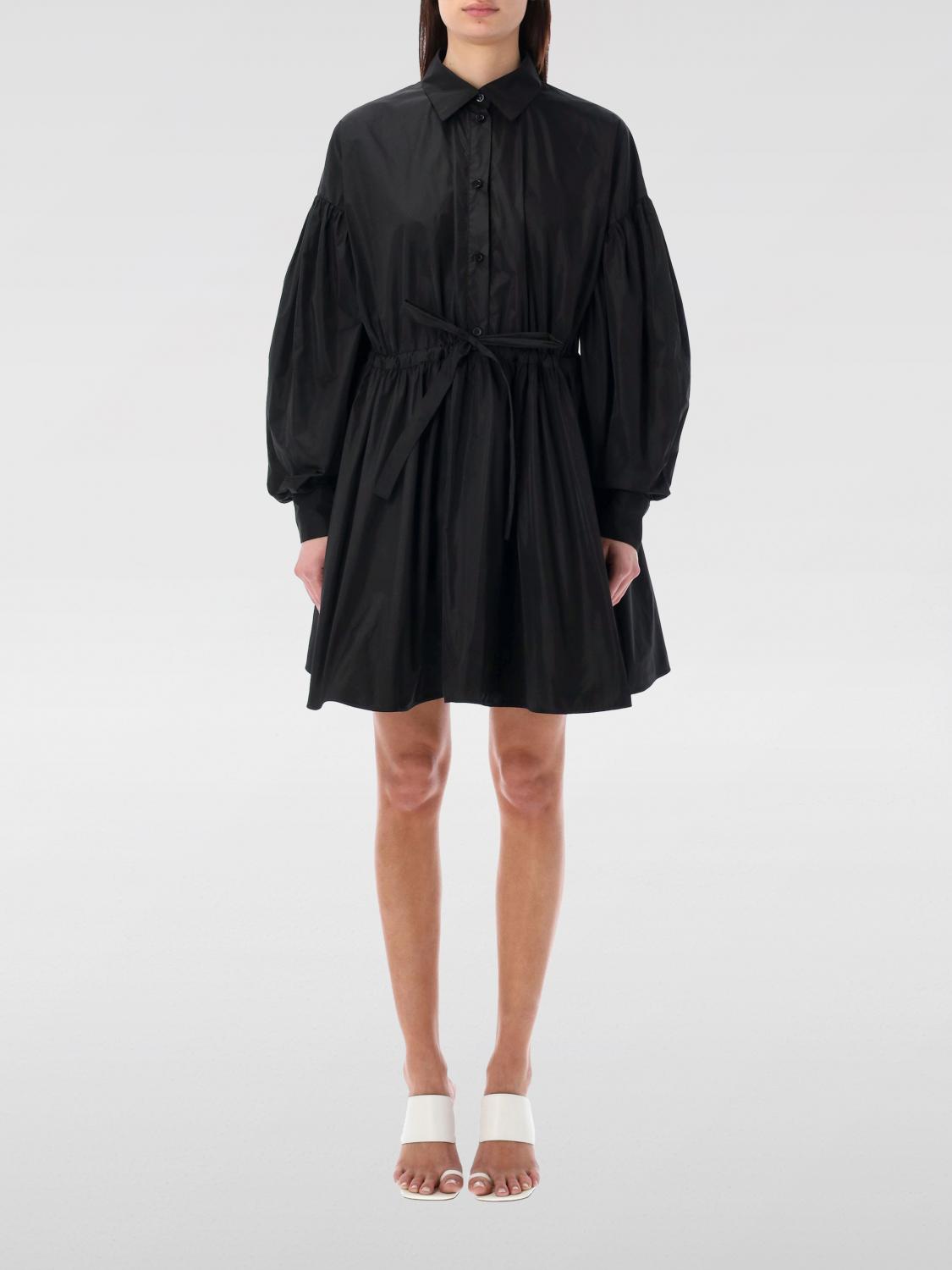 Shop Msgm Dress  Woman Color Black In 黑色