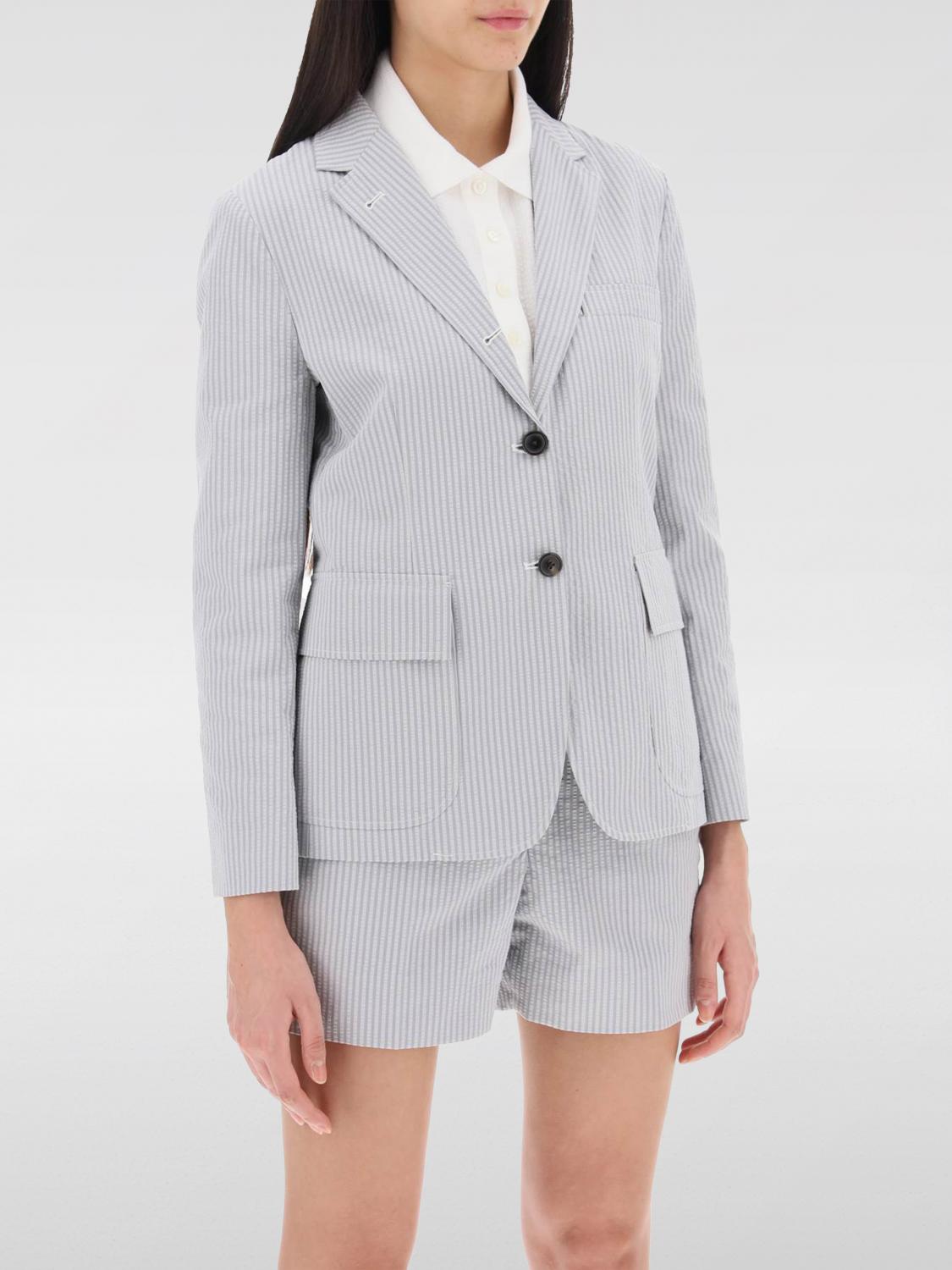 Shop Thom Browne Blazer  Woman Color Striped In 条纹