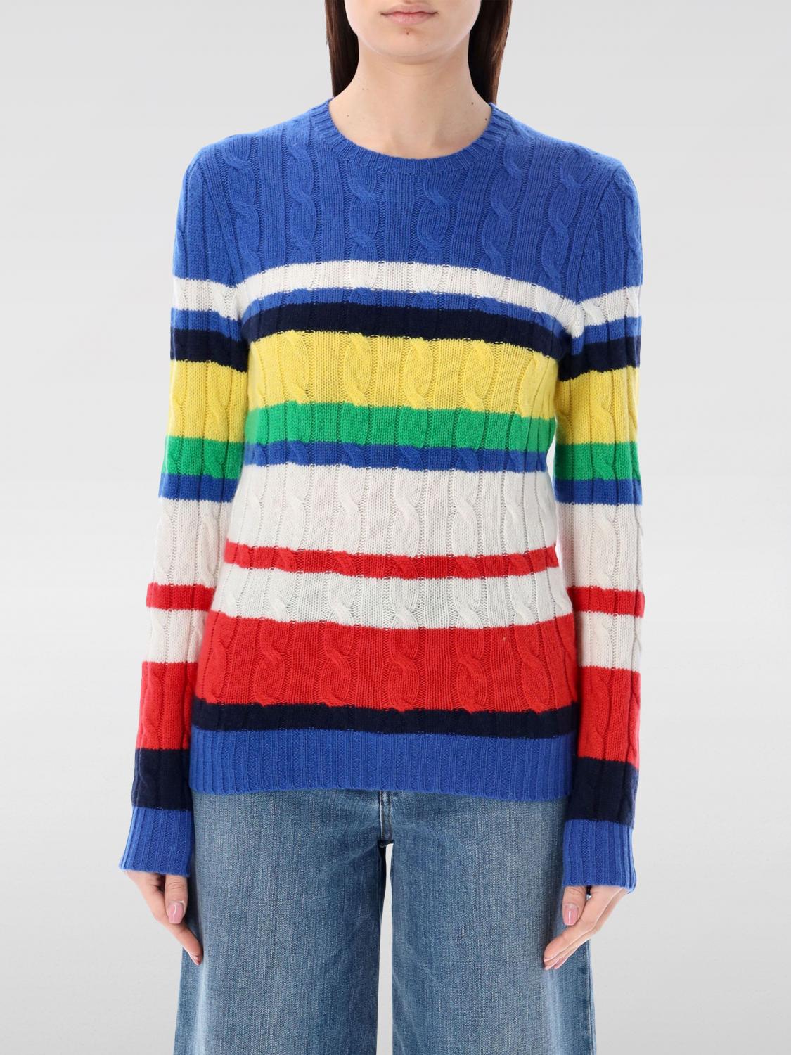 Polo Ralph Lauren Julianna Cashmere Stripe Knitwear In 红色