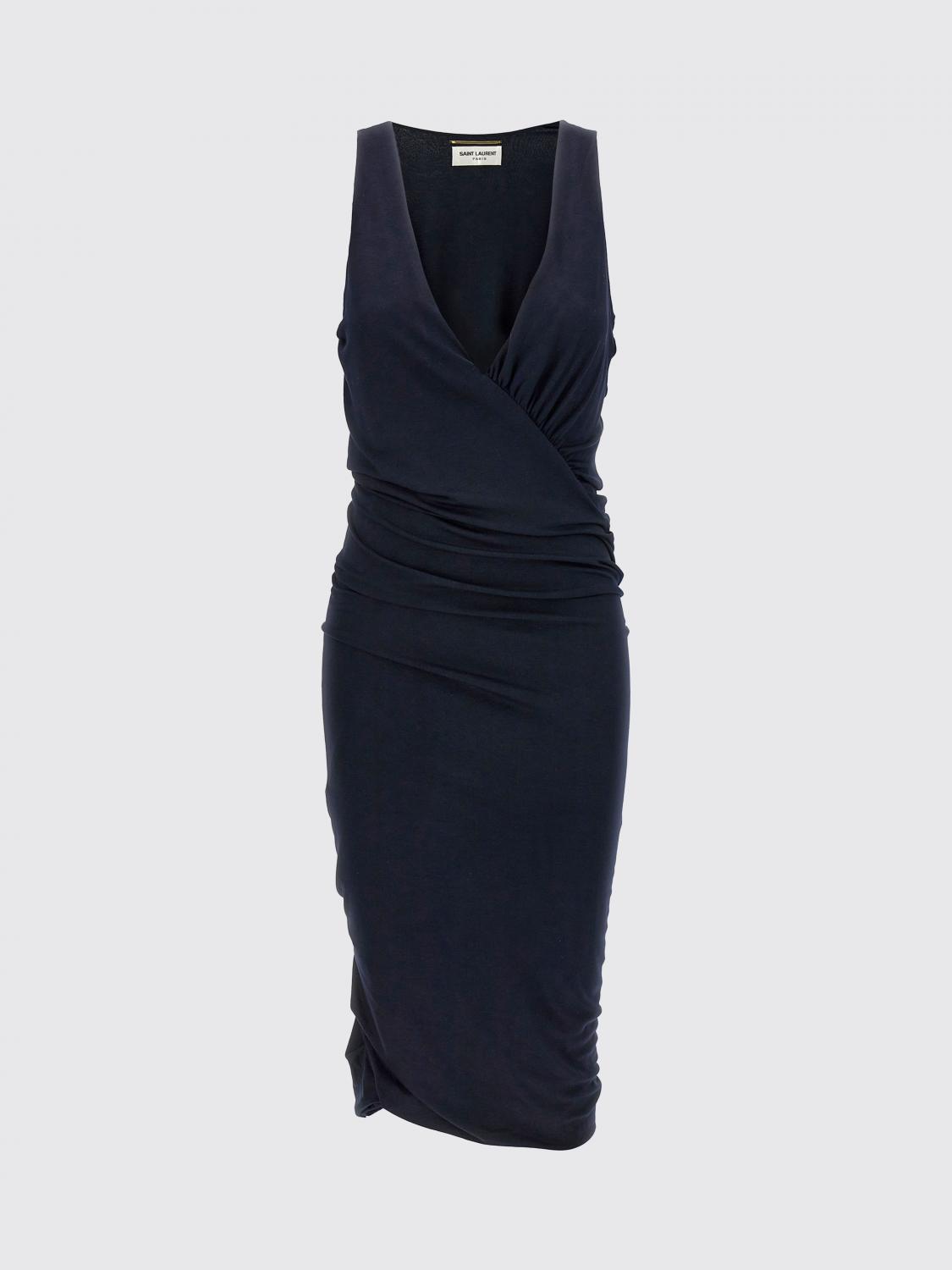 SAINT LAURENT Abito midi in viscosa stretch