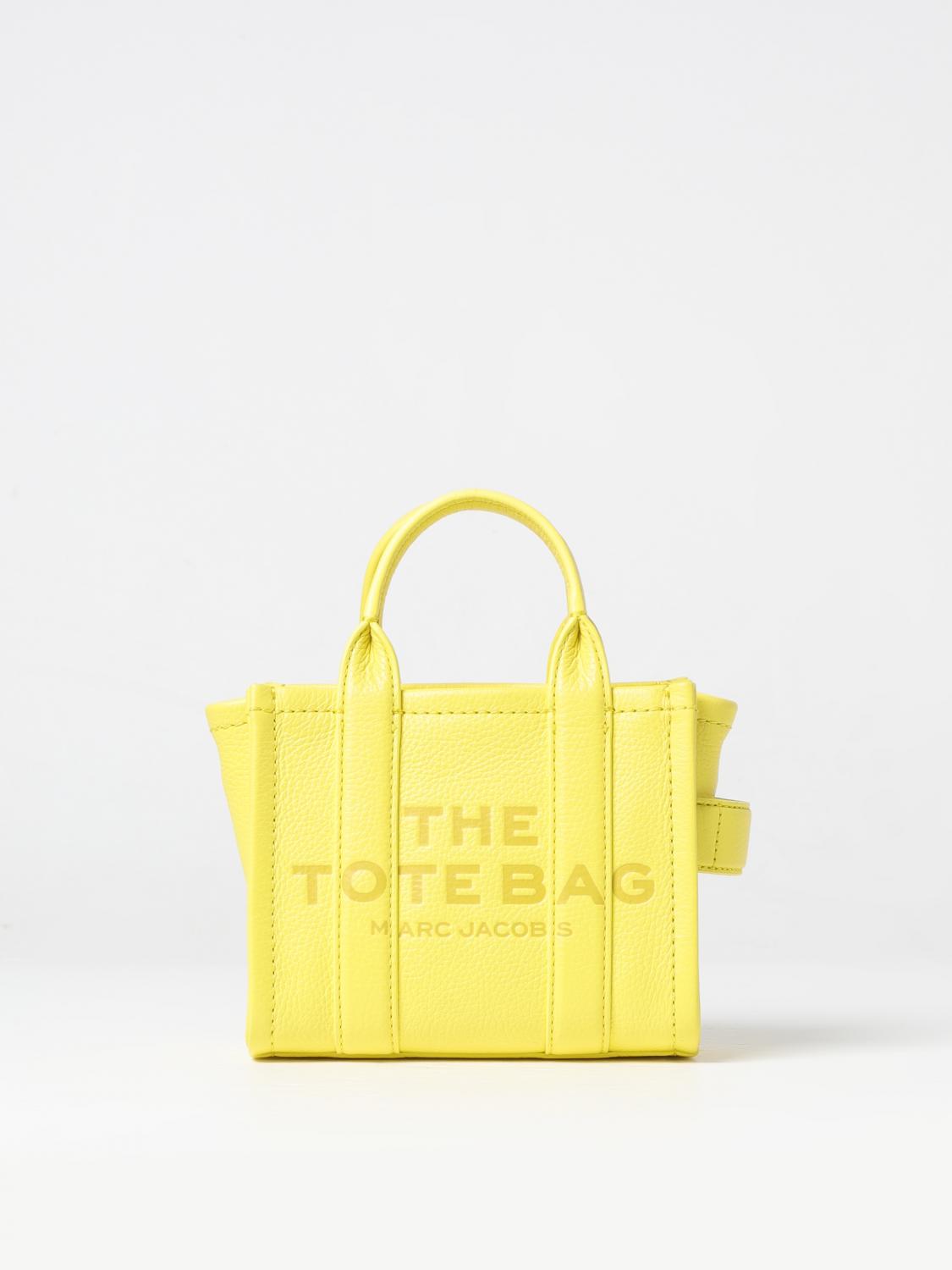 Marc Jacobs Debossed-branding Top-handle Leather Tote Bag In 黄色
