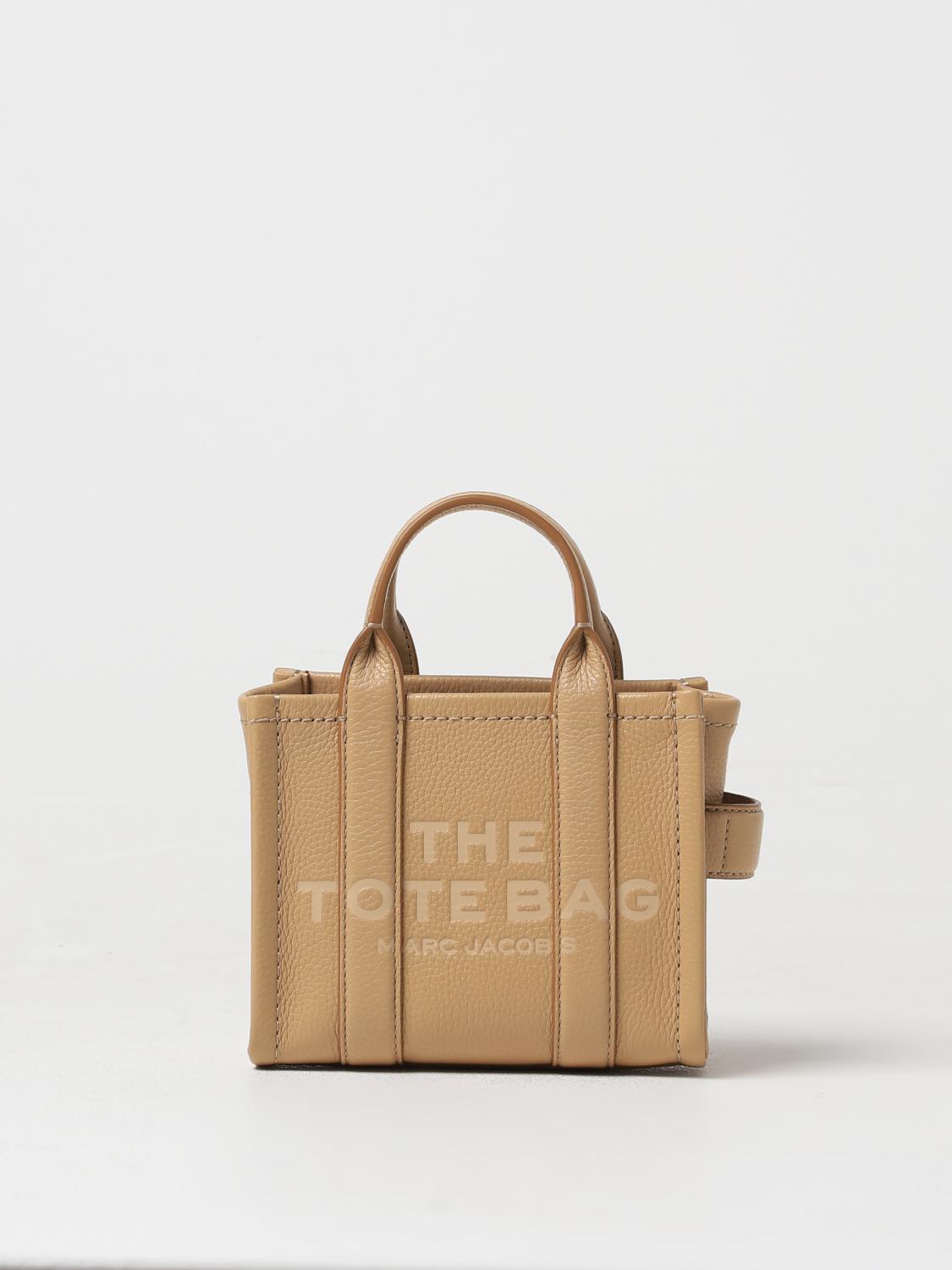 Marc Jacobs Light Brown The Leather Mini Tote Bag In 米色