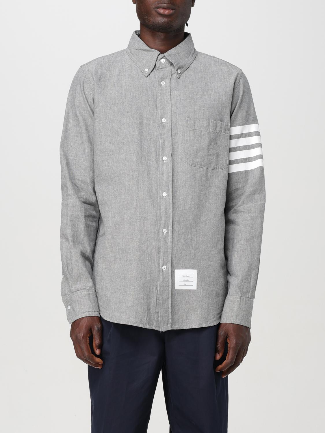 Shop Thom Browne Shirt  Men Color Grey In Grau