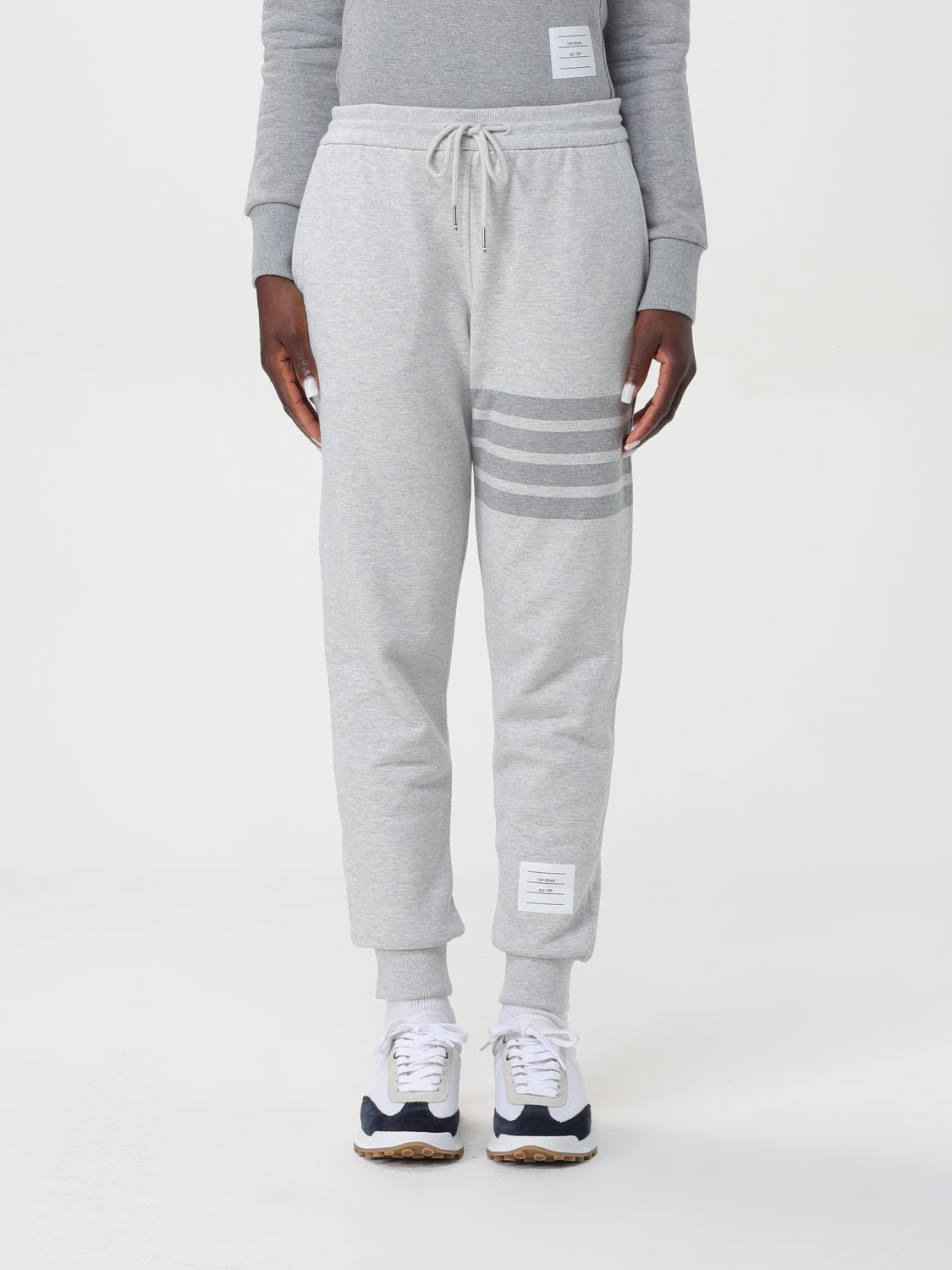 Shop Thom Browne Pants  Woman Color Grey In Grau