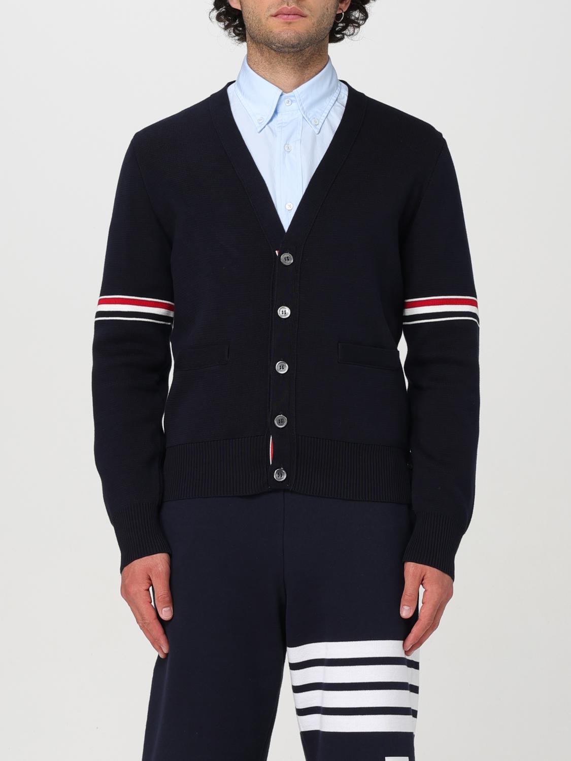 Thom Browne 4-bar Cotton Cardigan For In 蓝色