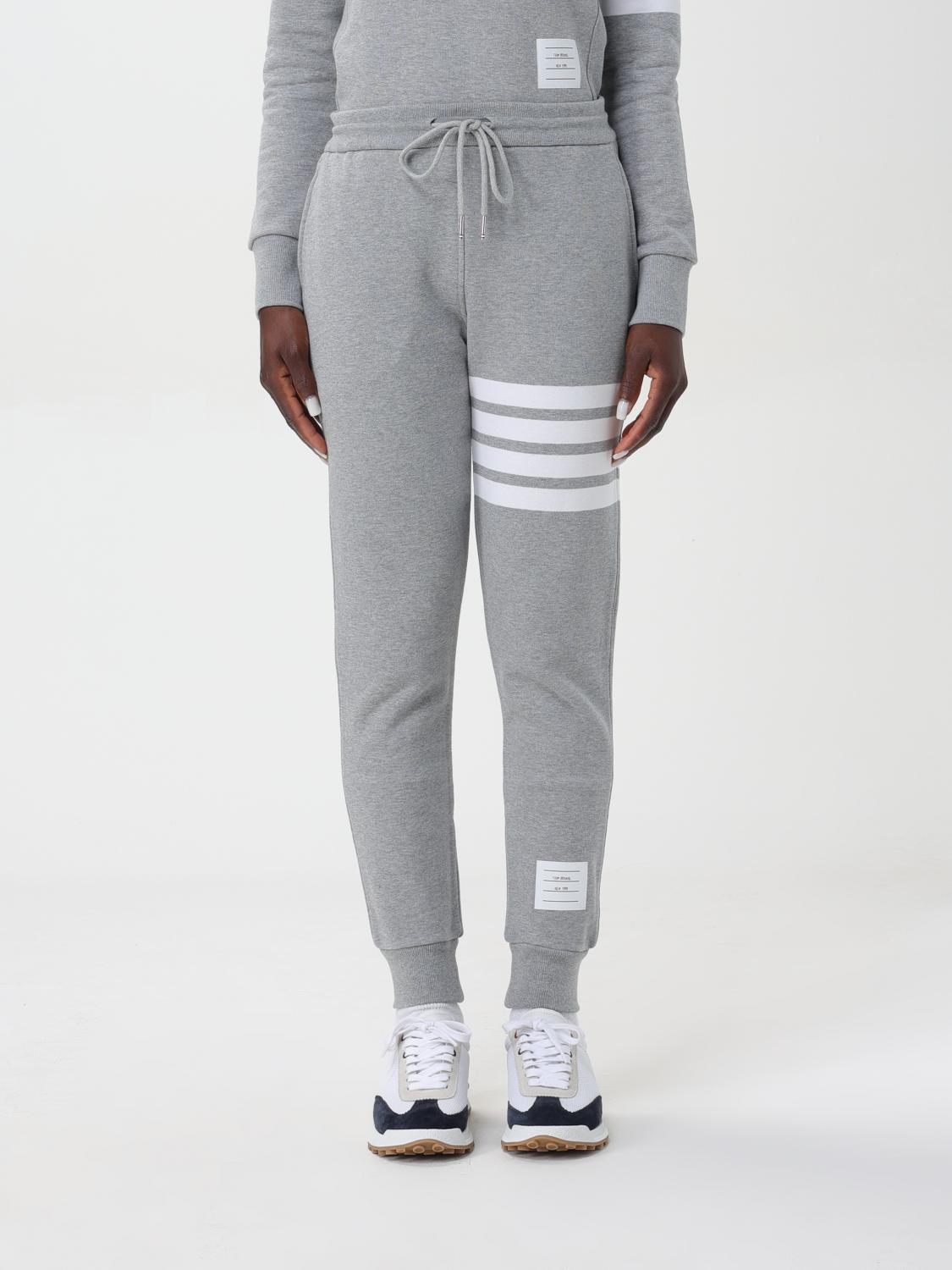 Shop Thom Browne Pants  Woman Color Grey In Grau