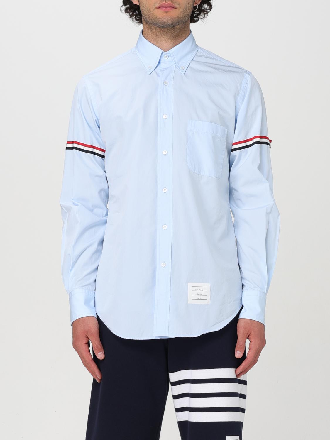 Shop Thom Browne Shirt  Men Color Blue In Blau