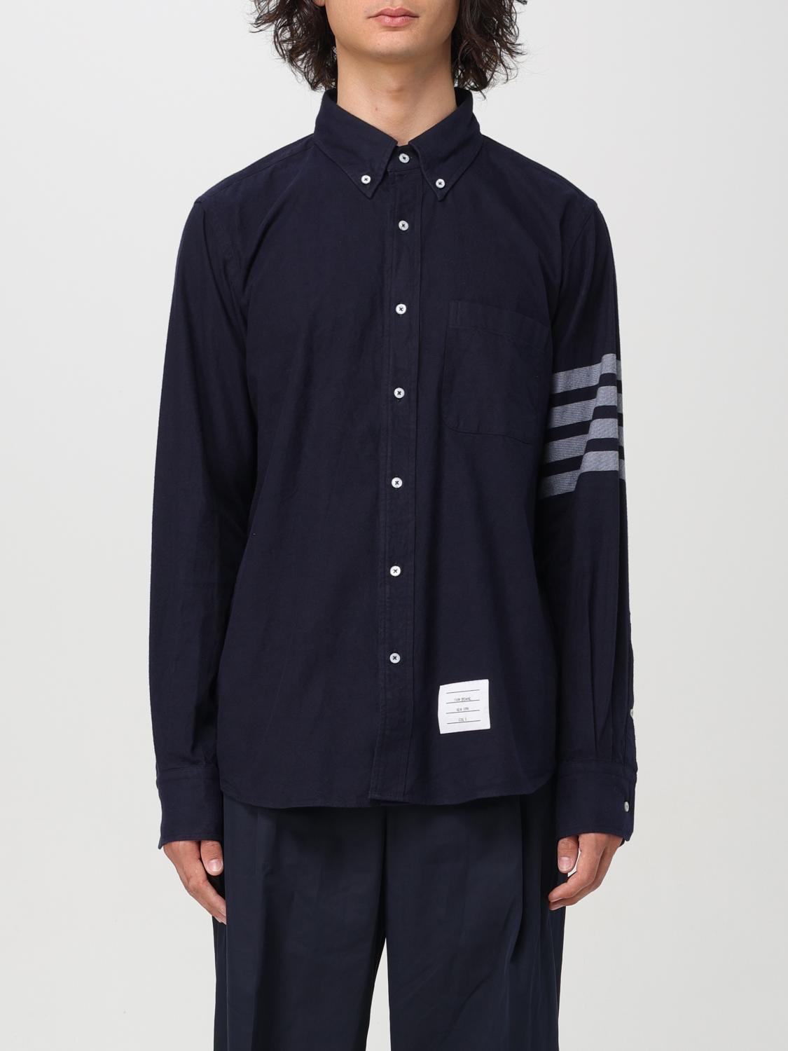 Shop Thom Browne Shirt  Men Color Blue In Blau