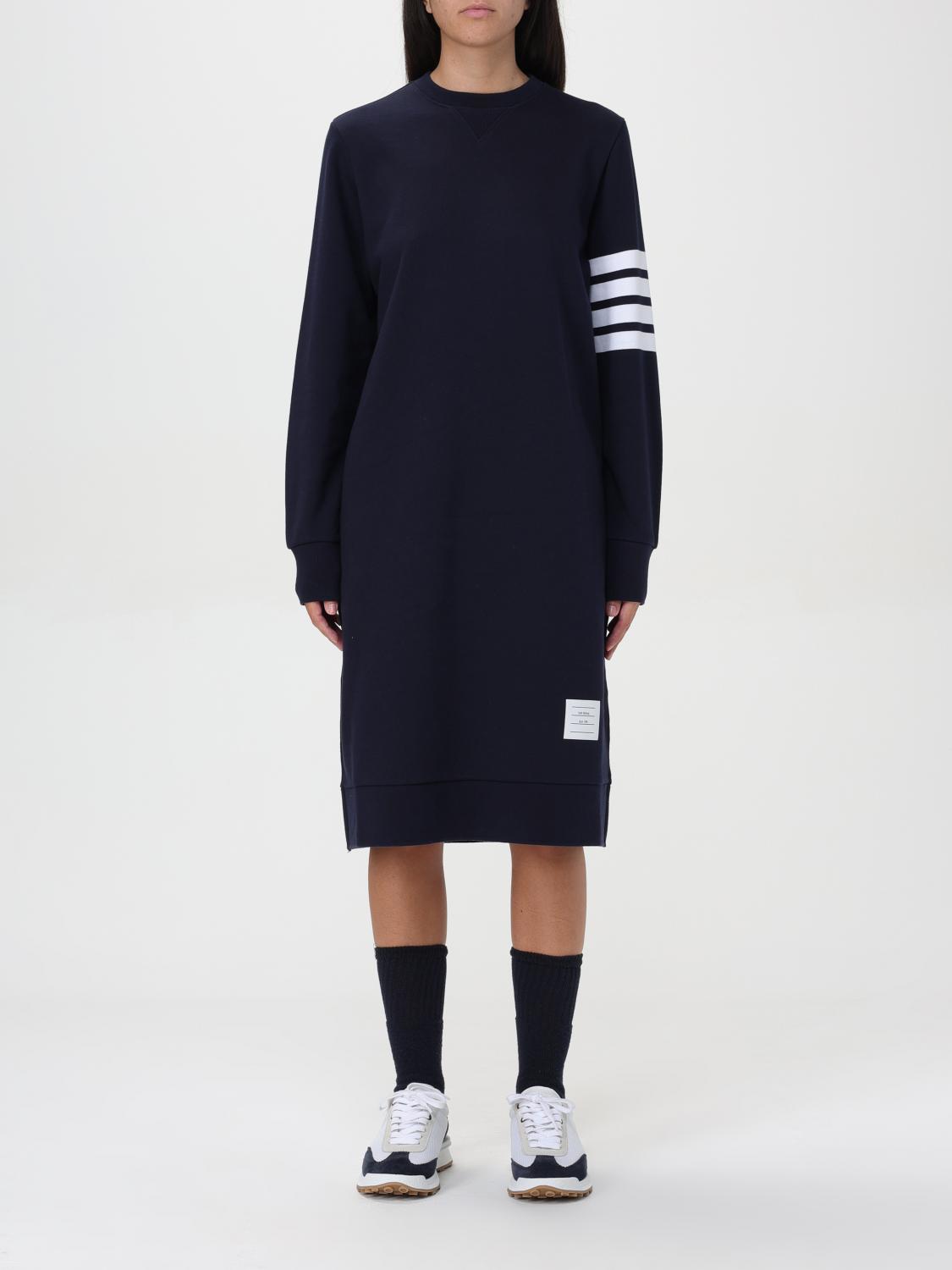 Shop Thom Browne Dress  Woman Color Blue In 蓝色