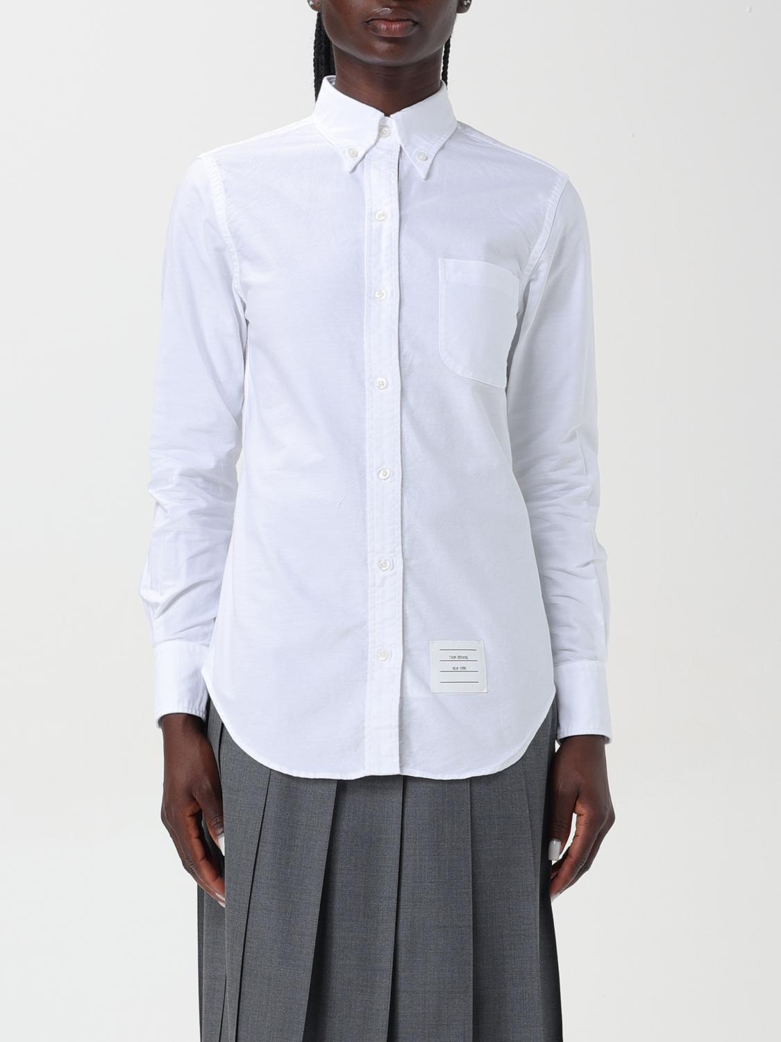 Shop Thom Browne Shirt  Woman Color White In Weiss