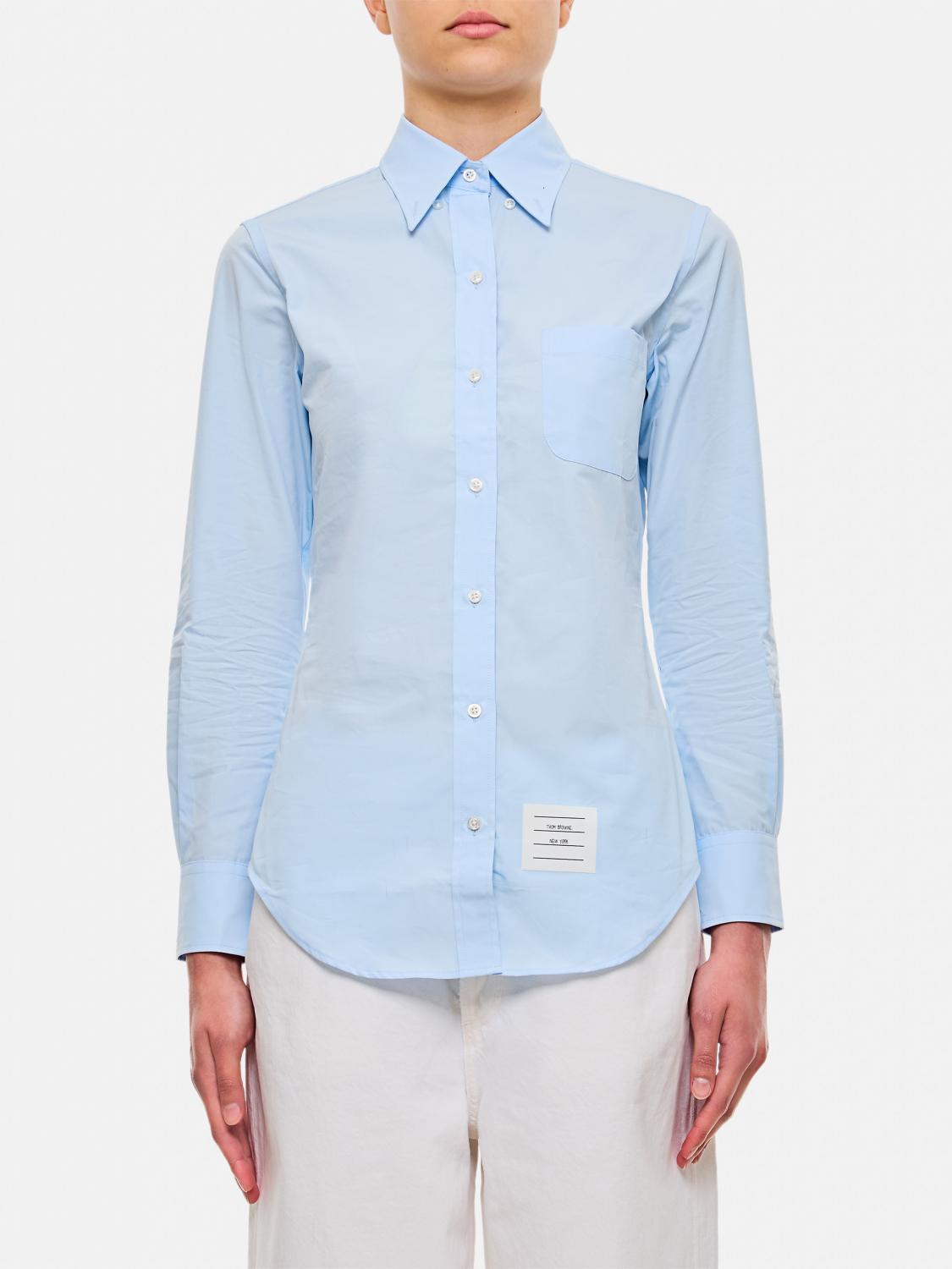 Thom Browne Classic Point Collar Shirt In Blau