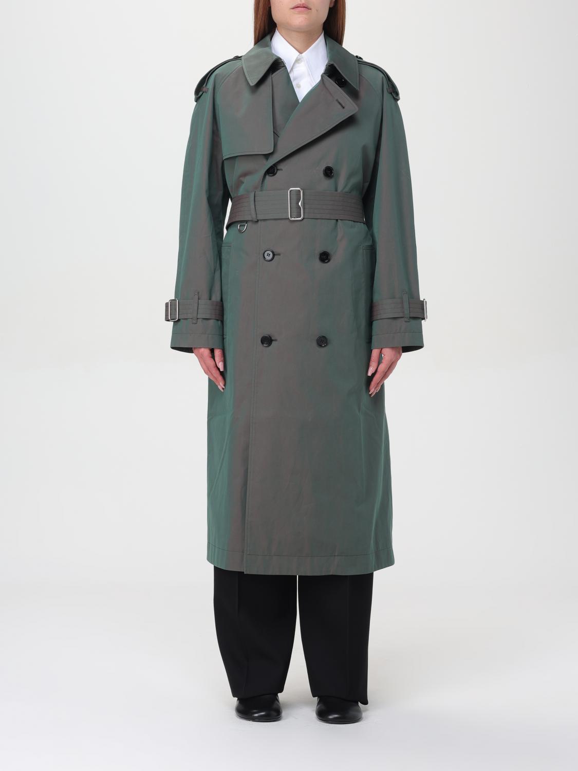 Shop Burberry Trench Coat  Woman Color Green