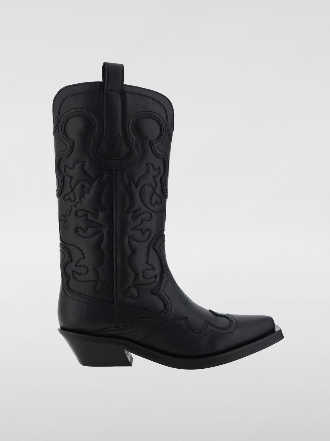 Boots GANNI Woman color Black