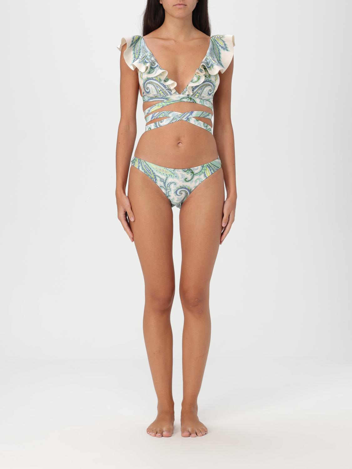 Shop Zimmermann Swimsuit  Woman Color Green In 绿色