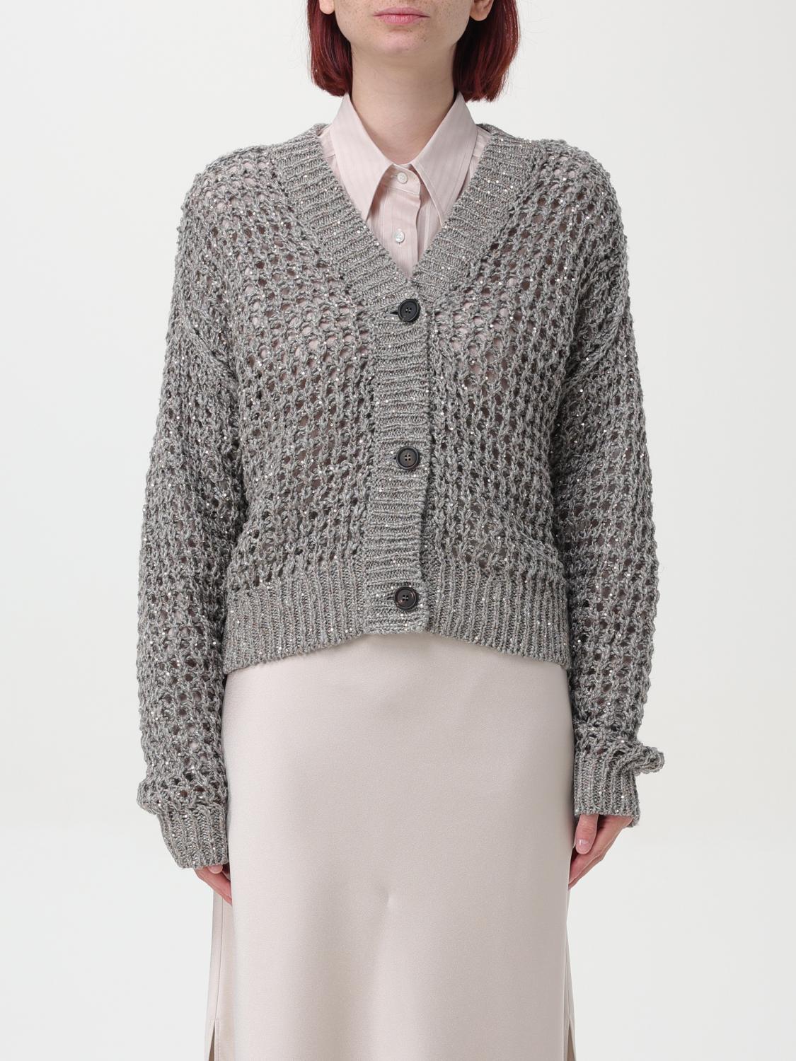 BRUNELLO CUCINELLI CARDIGAN BRUNELLO CUCINELLI WOMAN COLOR GREY F71564020