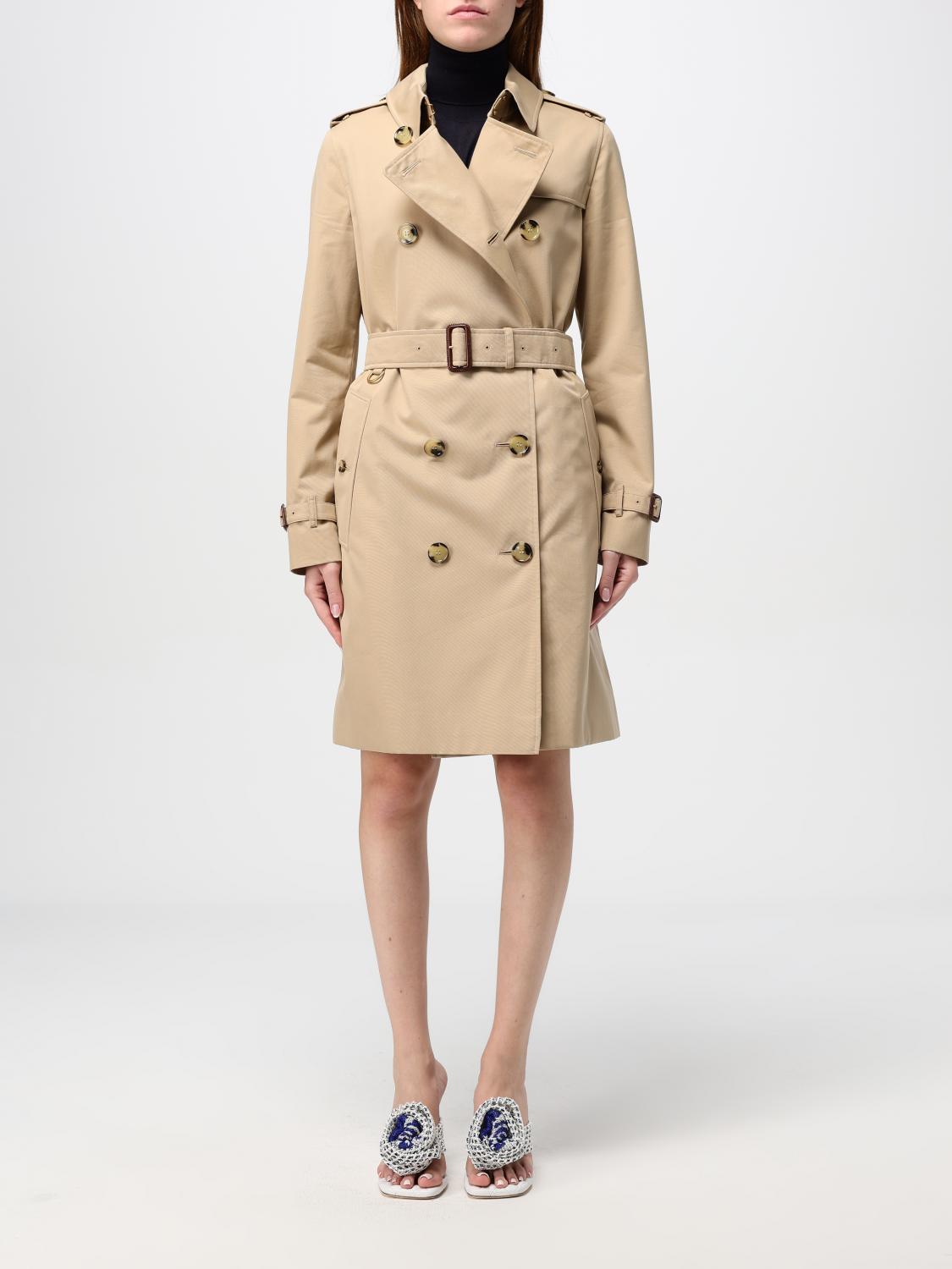 Shop Burberry Trench Coat  Woman Color Honey