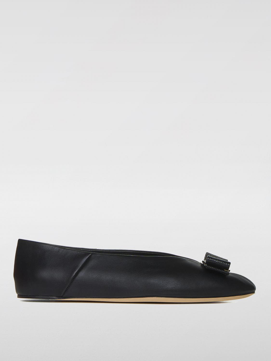 Ferragamo Vara Bow Ballet Flats In Black