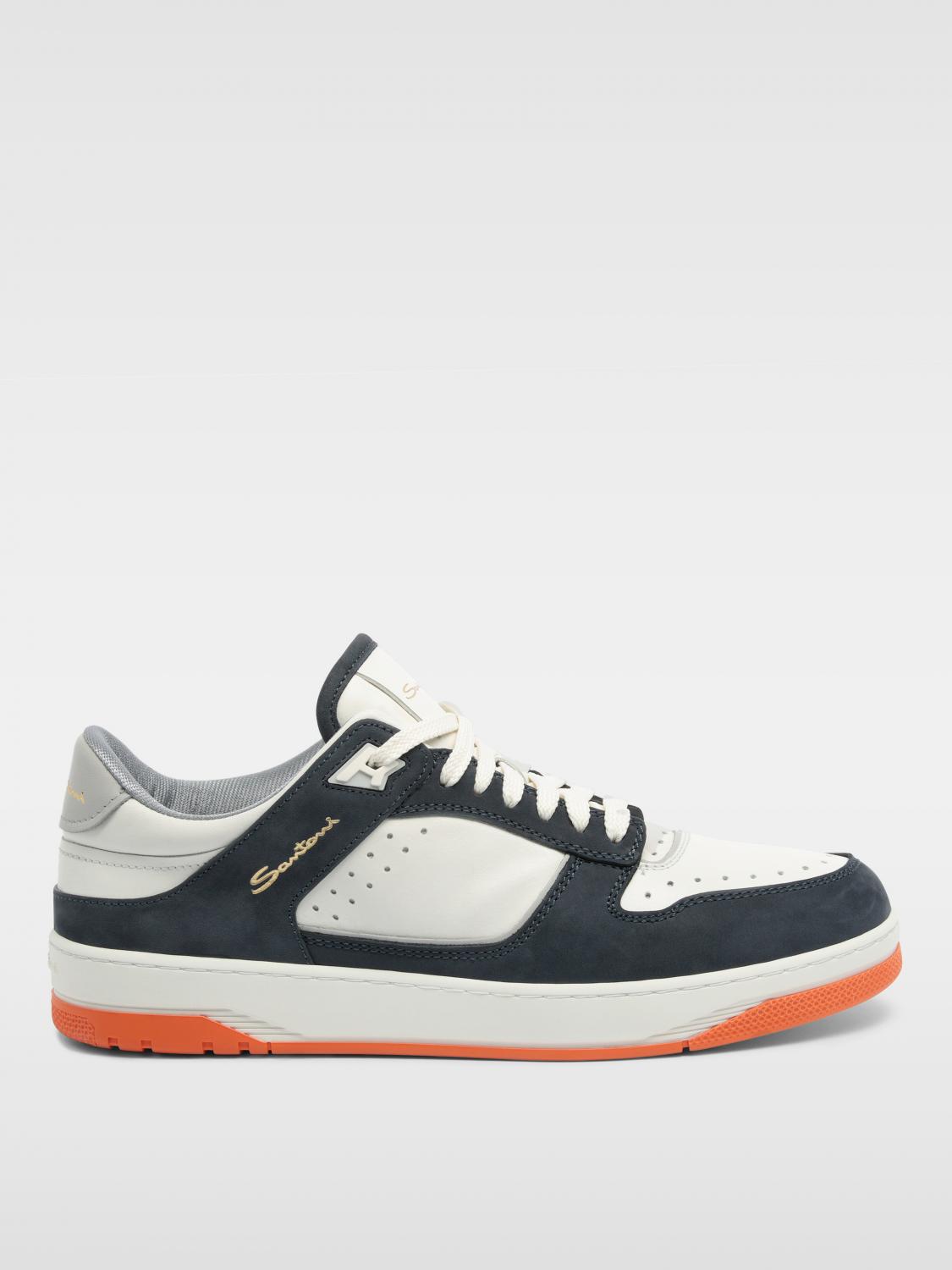 Shop Santoni Sneakers  Men Color Blue In 蓝色