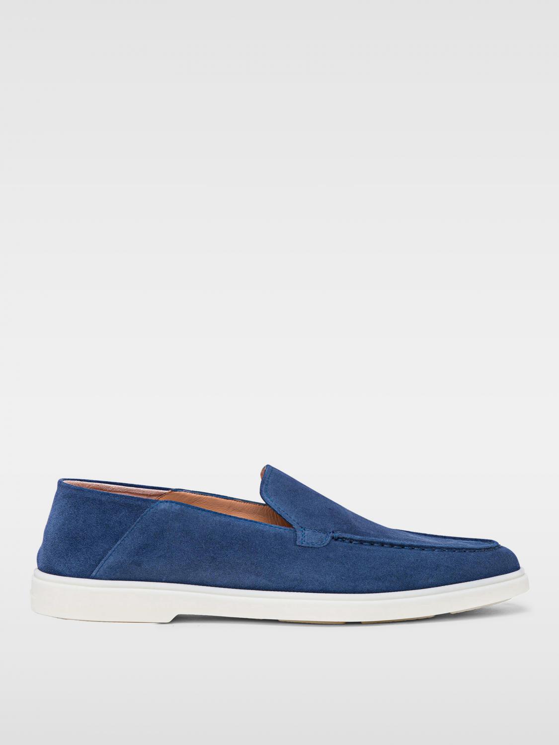 Shop Santoni Loafers  Woman Color Blue In 蓝色