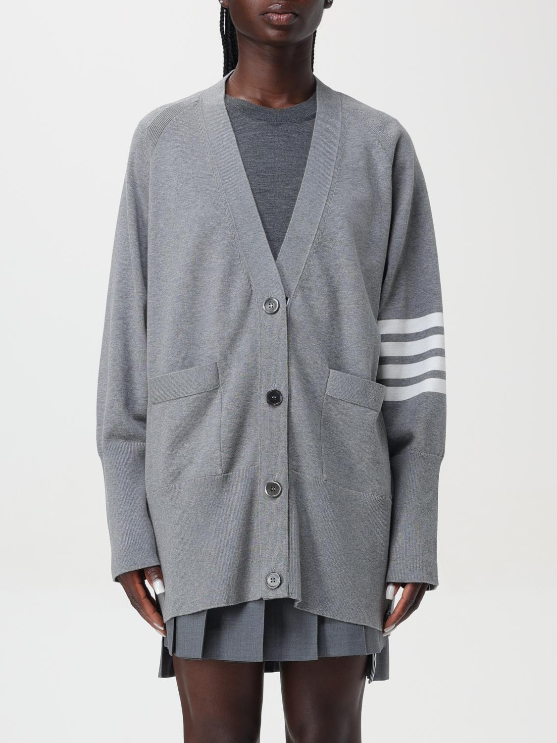 Thom Browne Cardigan Woman Color Grey In Grau