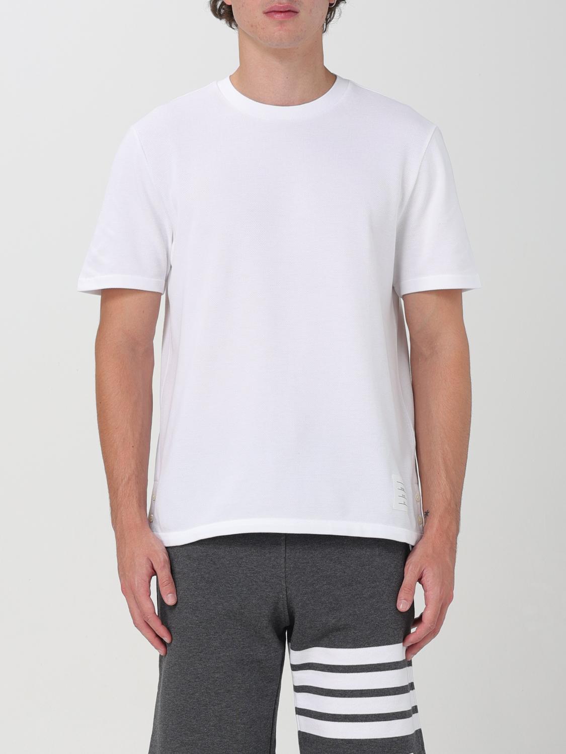 Thom Browne Jersey Relaxed Side Slit Tee Clothing In Weiss