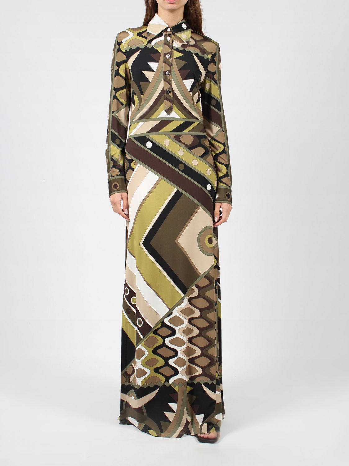 Emilio Pucci Dress  Woman Color Kaki In 卡其色