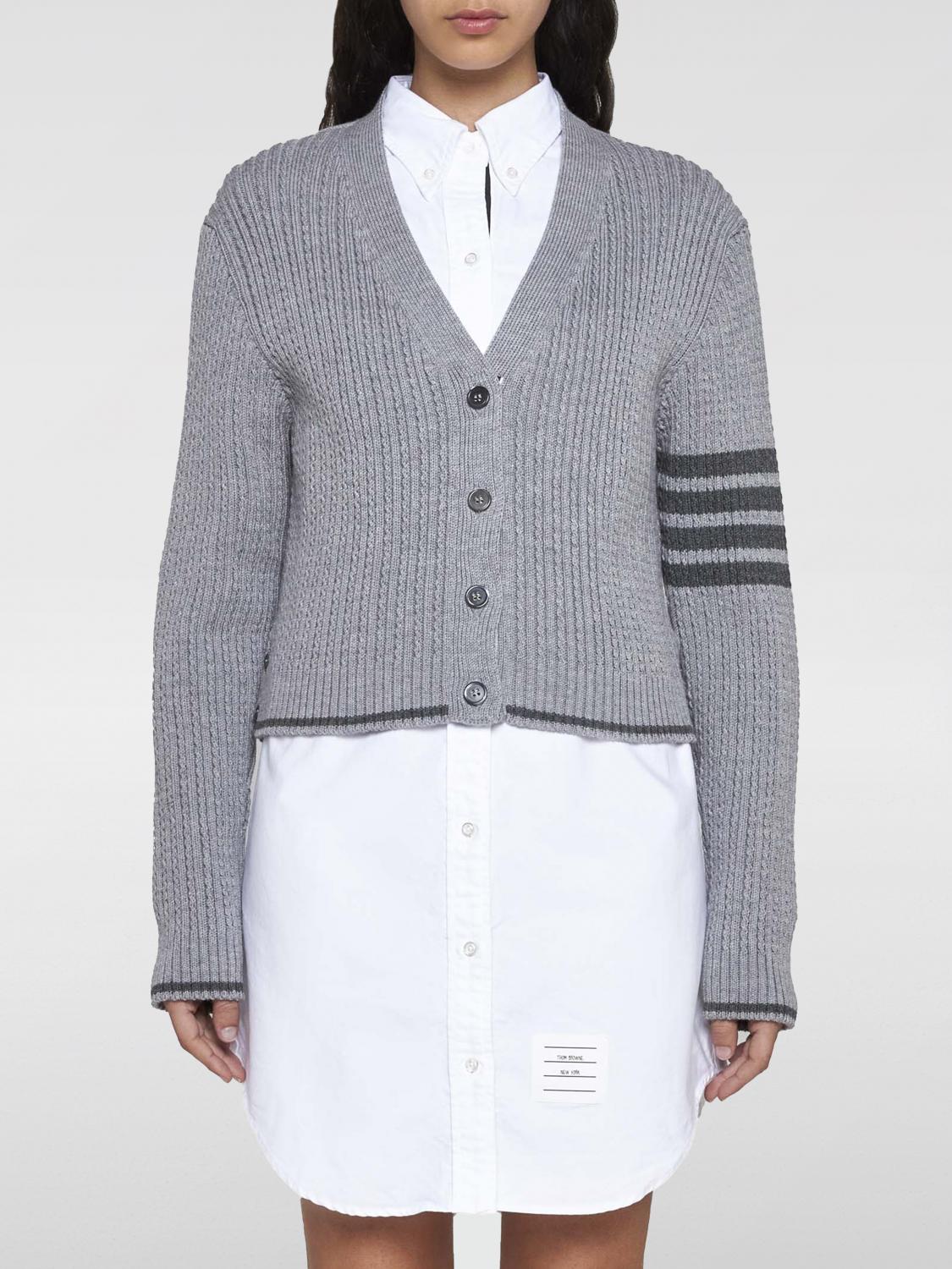 Shop Thom Browne Cardigan  Woman Color Grey