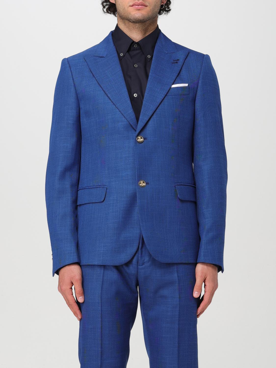 Shop Daniele Alessandrini Blazer  Men Color Royal Blue