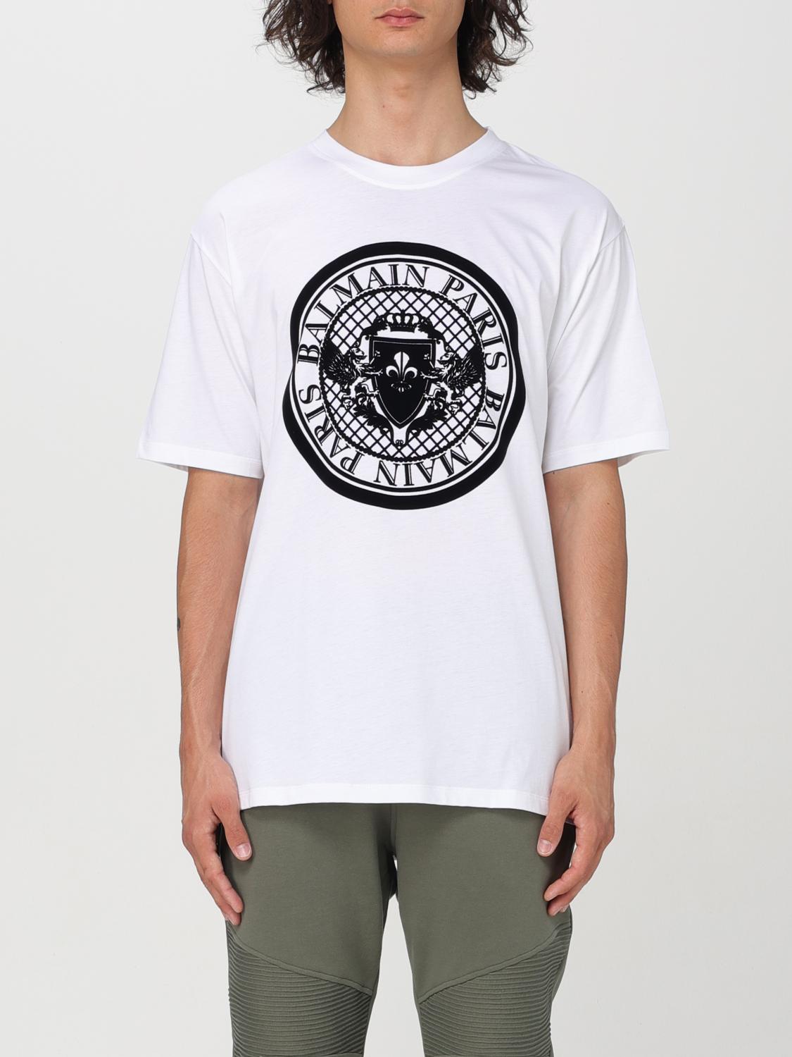 Shop Balmain T-shirt  Men Color White