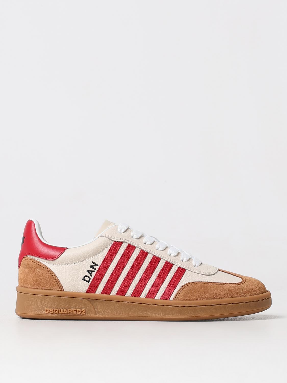 Dsquared2 Almond Toe Low Top Sneakers In 米色