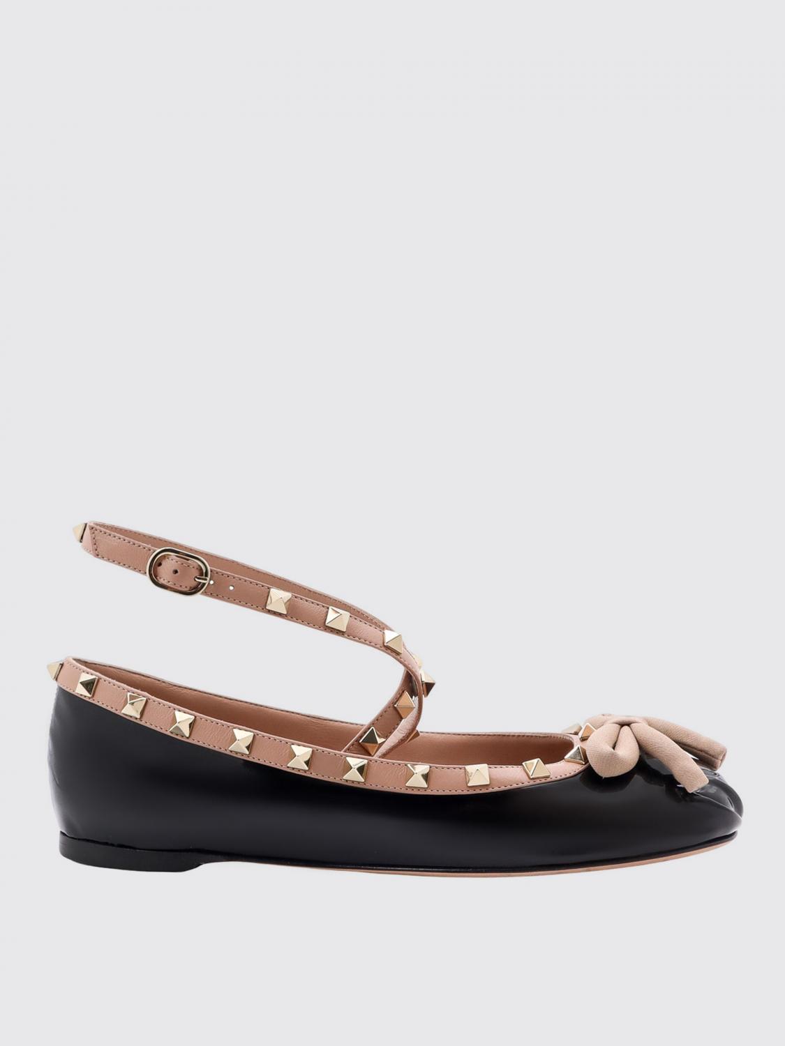 Shop Valentino Ballet Flats  Garavani Woman Color Black In 黑色